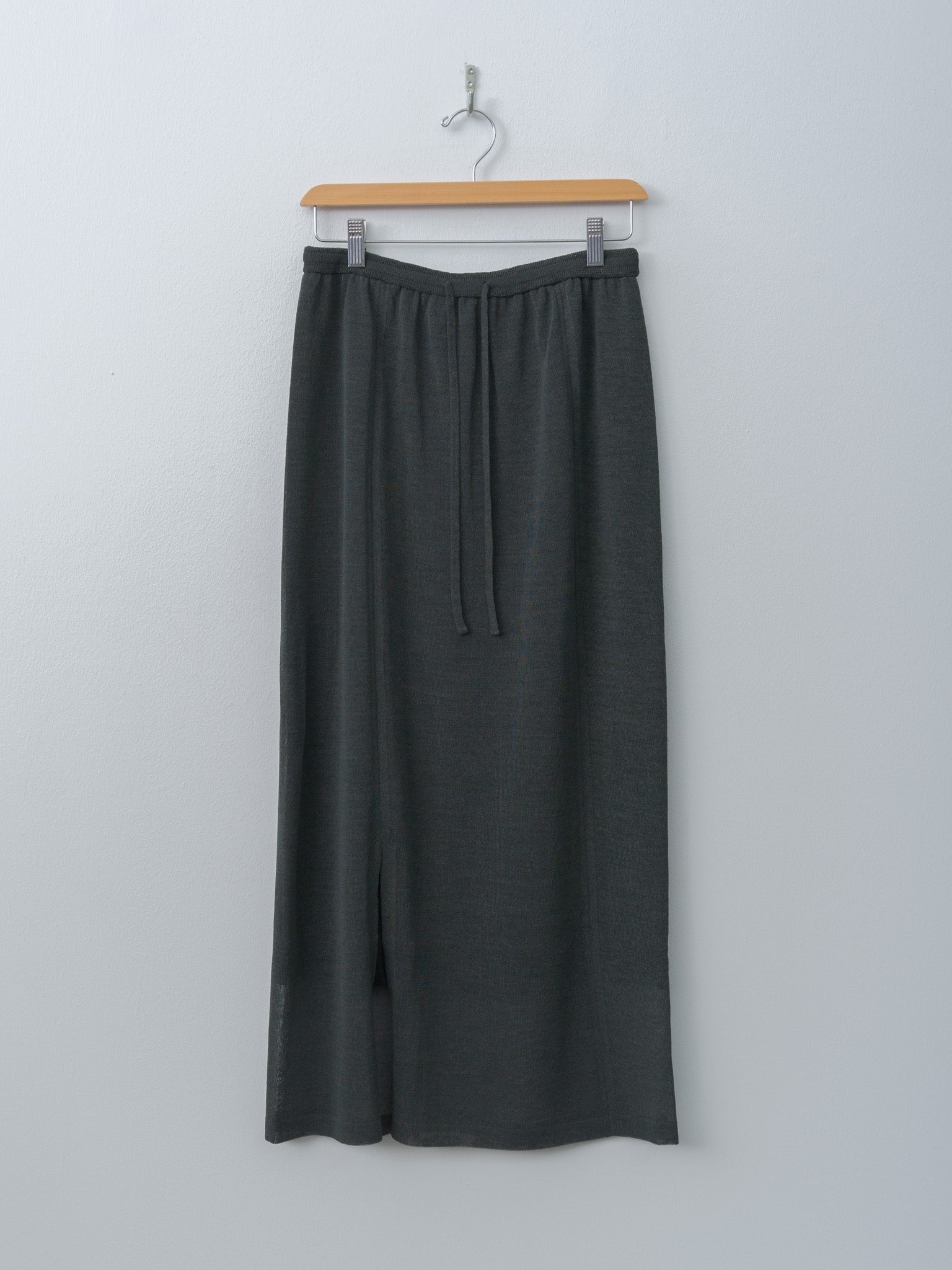 Namu Shop - Aton Wool Cover Straight Skirt - Green