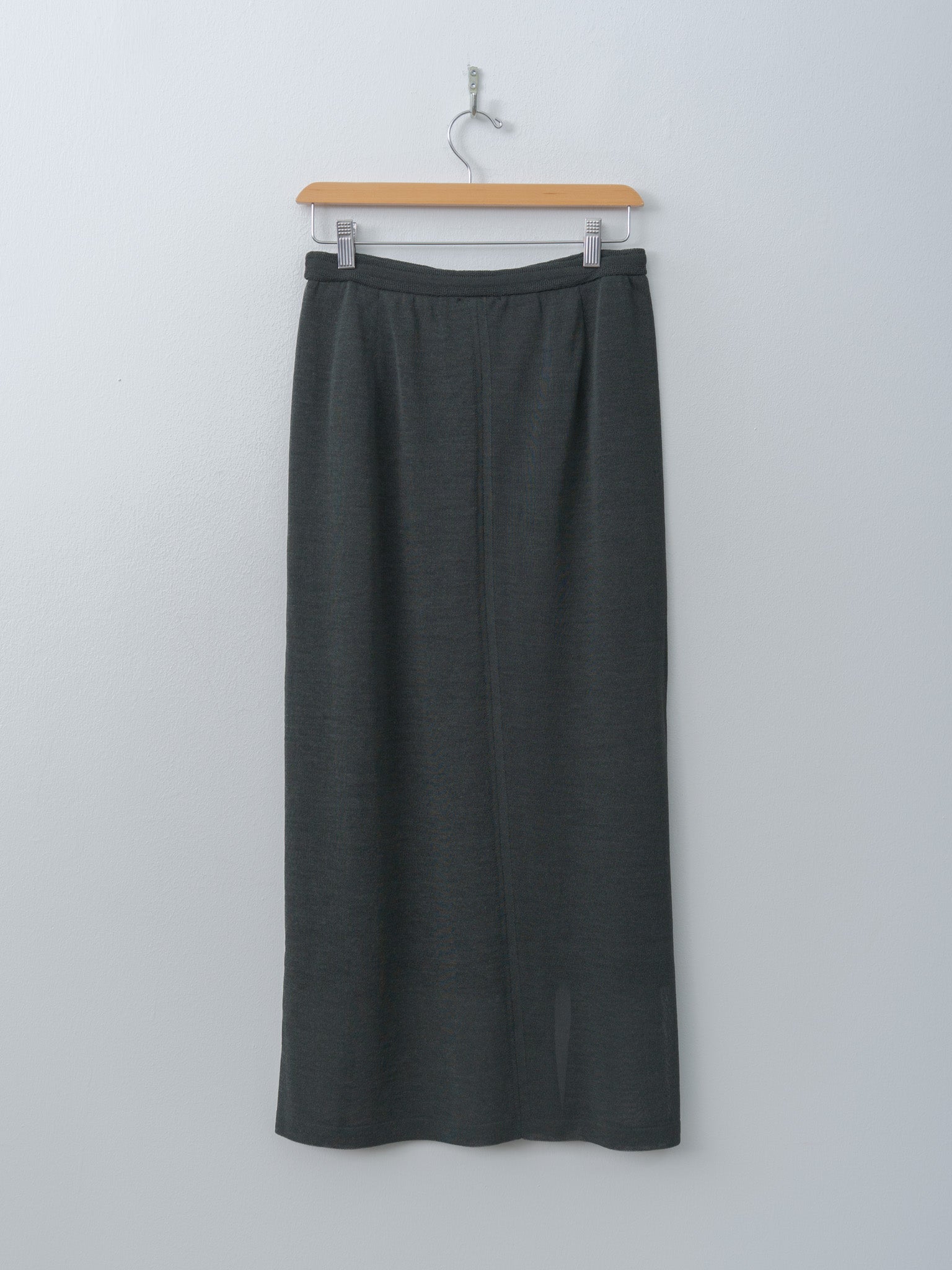 Namu Shop - Aton Wool Cover Straight Skirt - Green