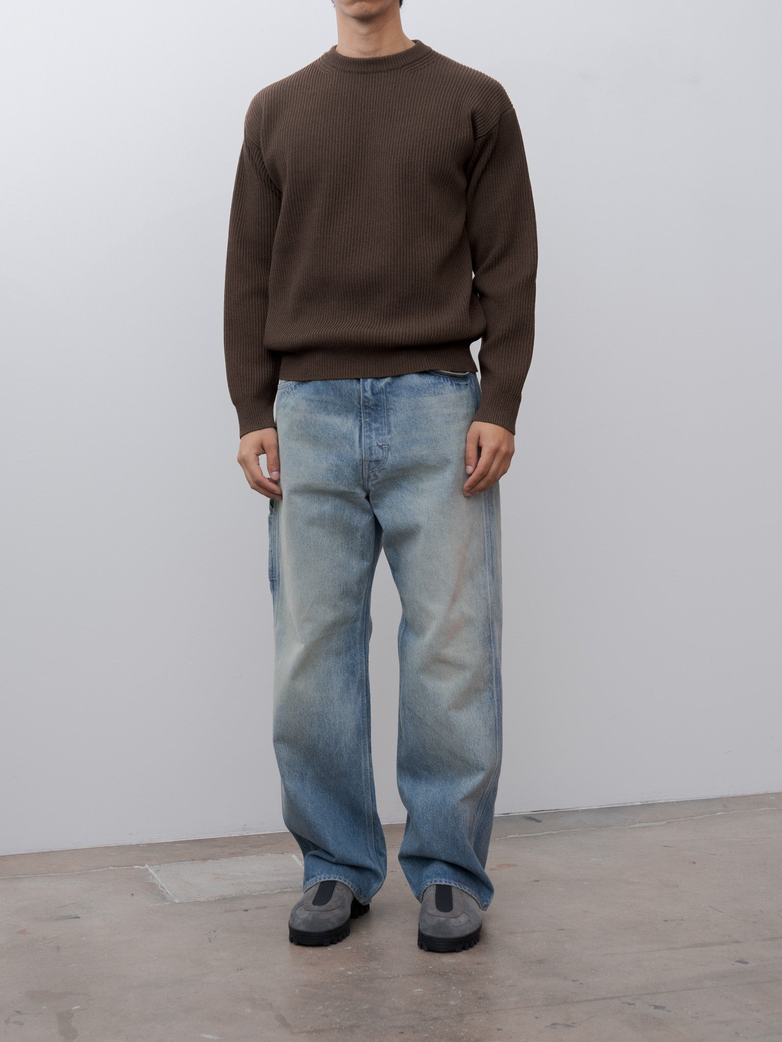 Namu Shop - Auralee Selvedge Faded Heavy Denim Painter Pants - Faded Indigo