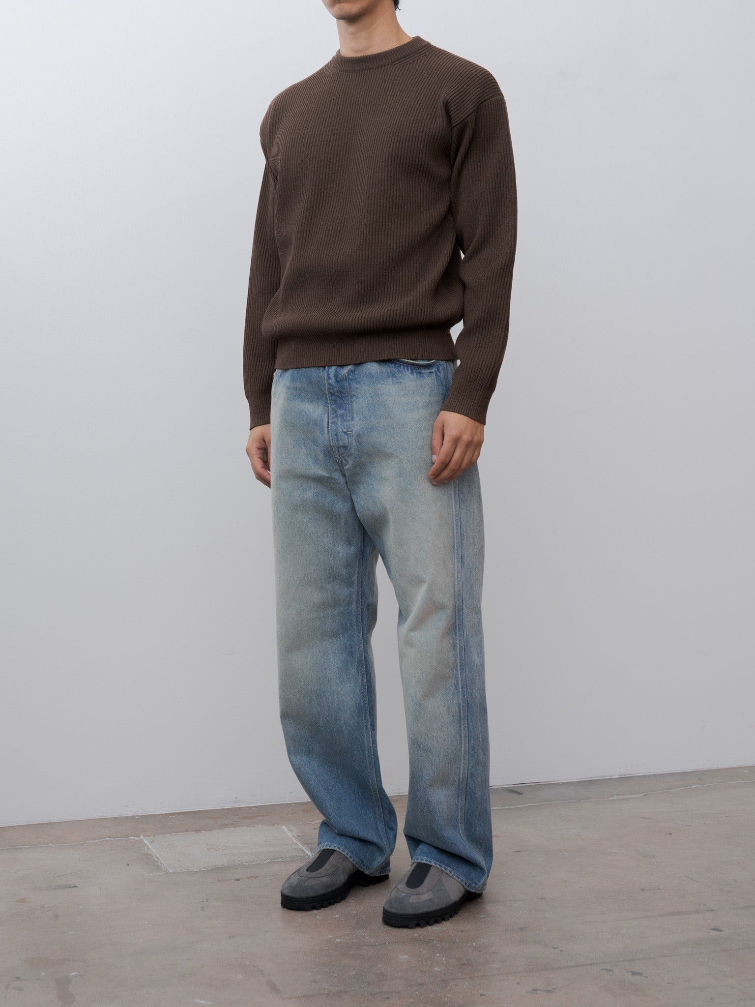 Namu Shop - Auralee Super Fine Wool Rib Knit P/O - Top Brown