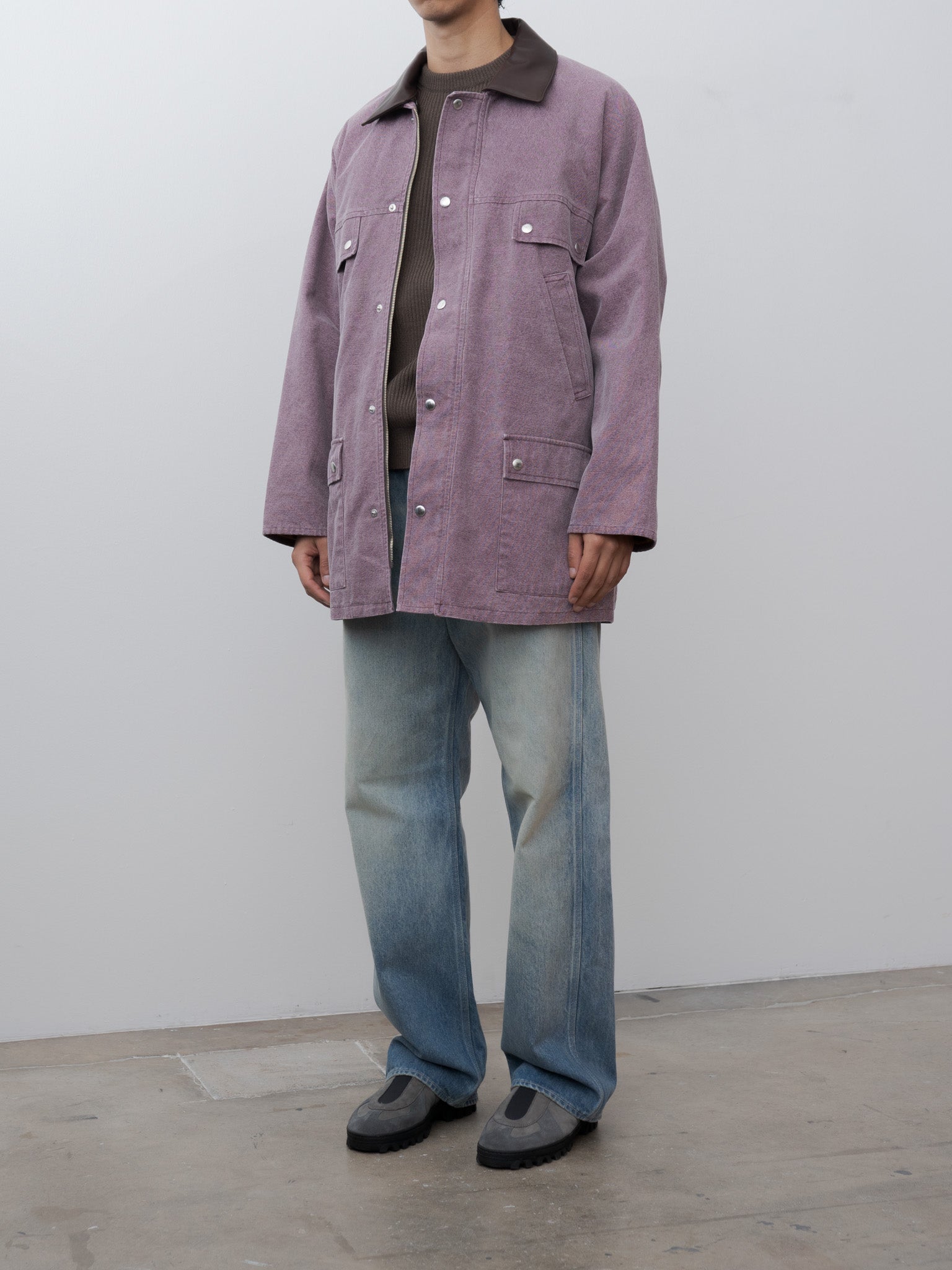Namu Shop - Auralee Washed Canvas Hunting Blouson - Purple