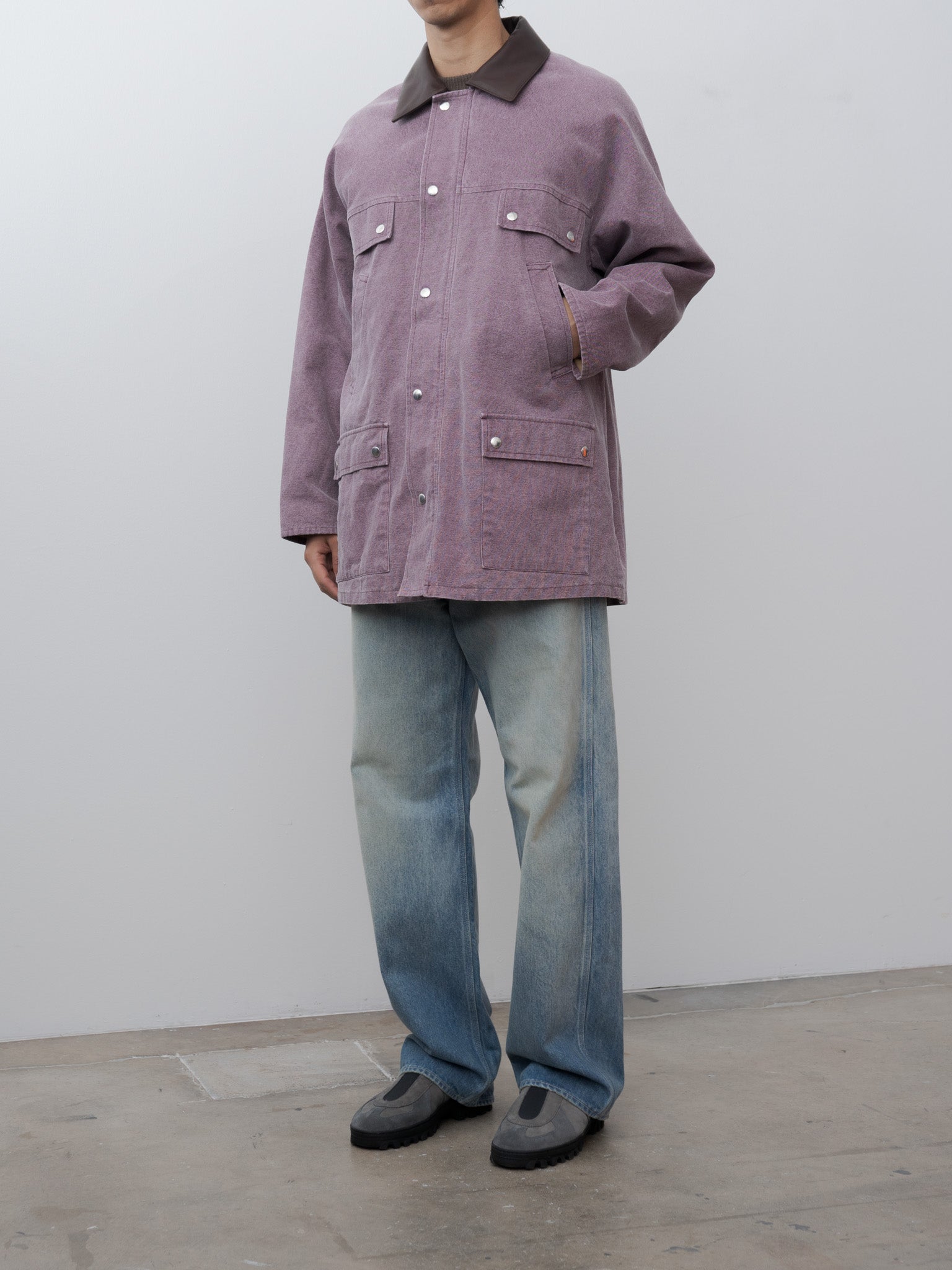 Namu Shop - Auralee Washed Canvas Hunting Blouson - Purple