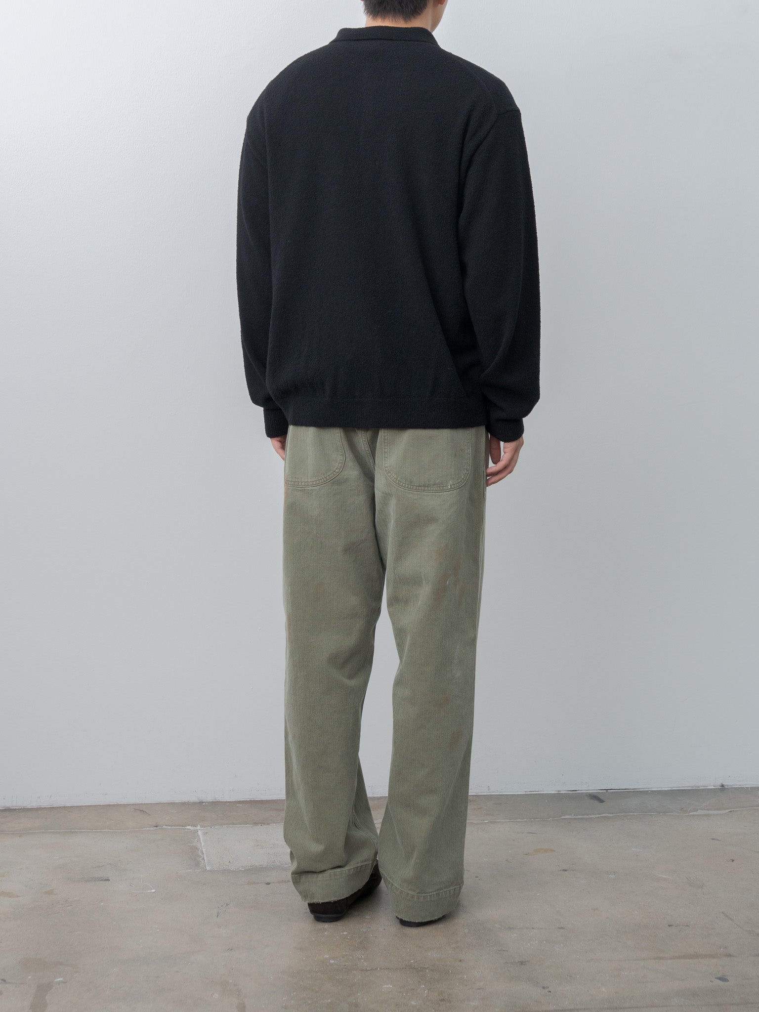 Namu Shop - Aton Wool Mini Boucle Polo Cardigan