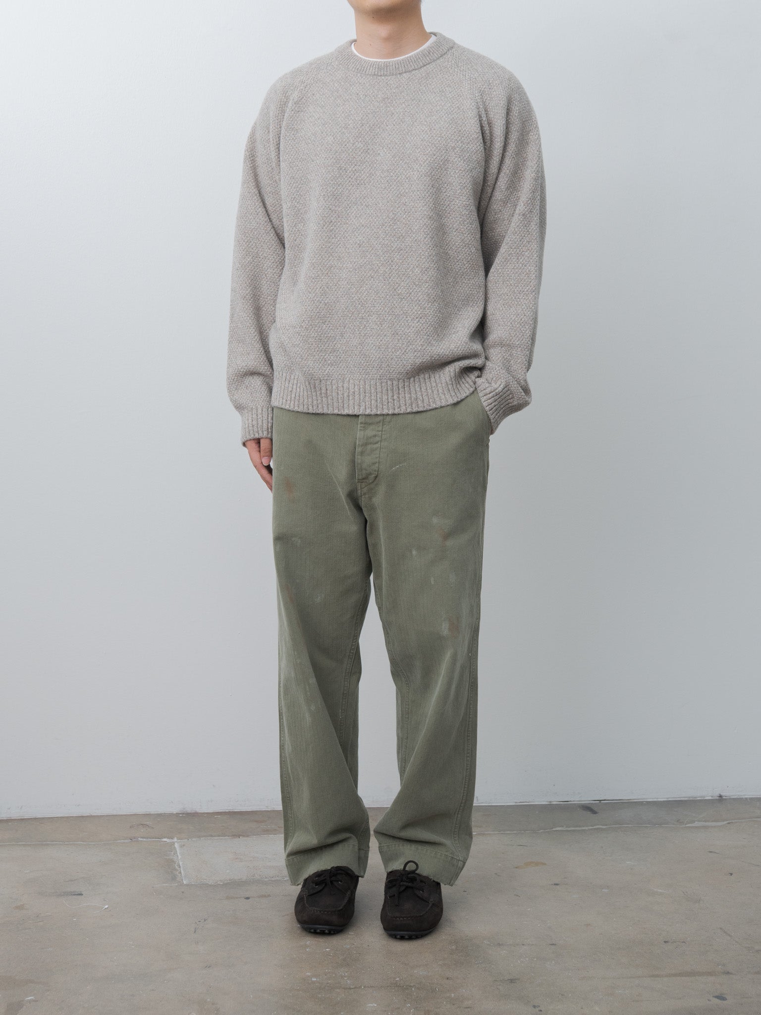 Namu Shop - Aton Lambswool Crewneck Sweater with Herill USMC HBT Pants