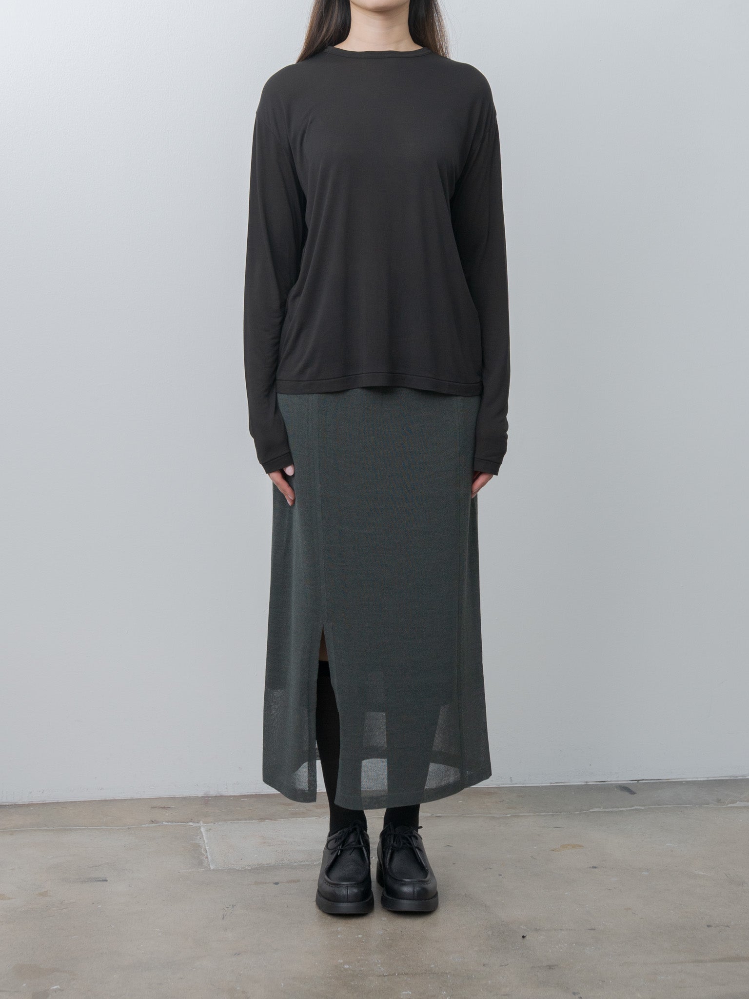 Namu Shop - Aton Modal Silk Jersey Crewneck Pullover - Black