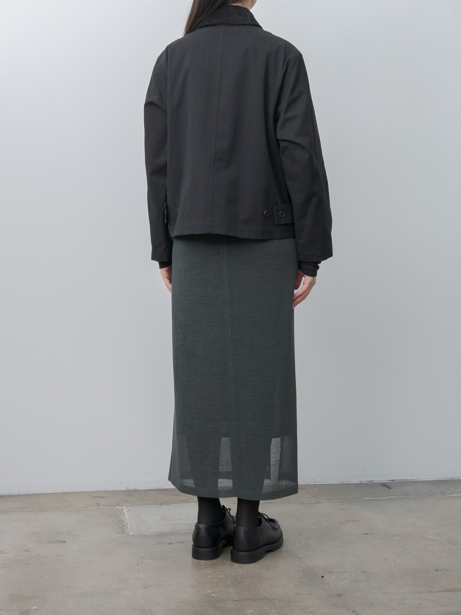 Namu Shop - Aton Wool Cover Straight Skirt - Green