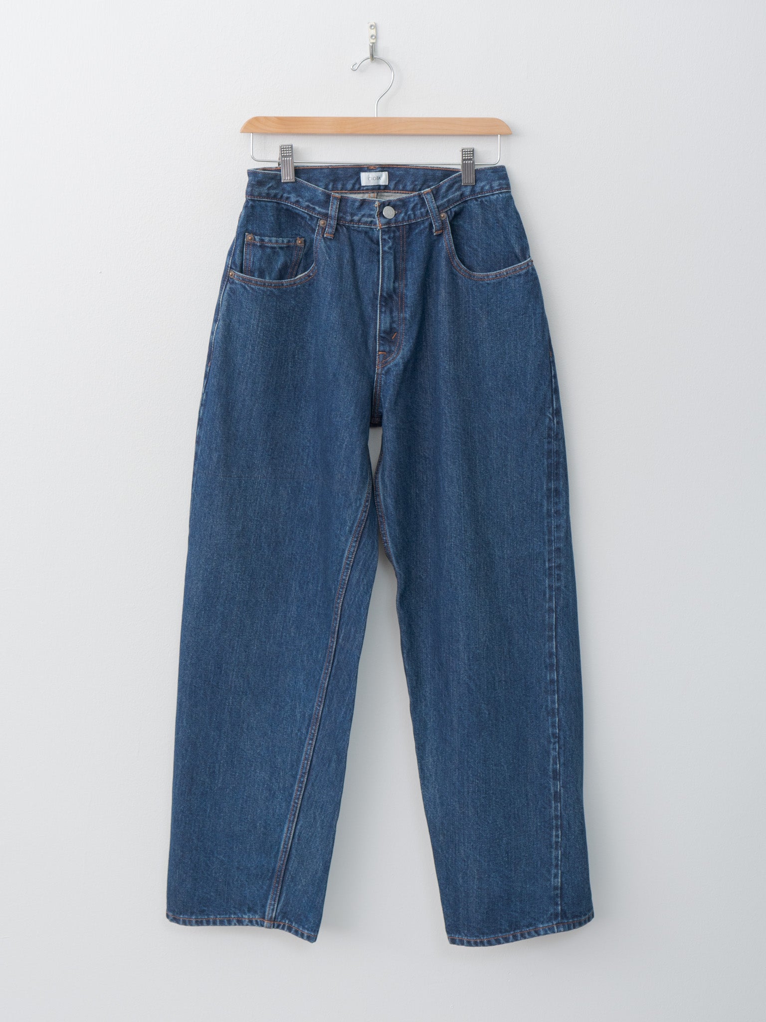 Namu Shop - Ciota Baggy 5 Pocket Pants - Dark Blue Damage