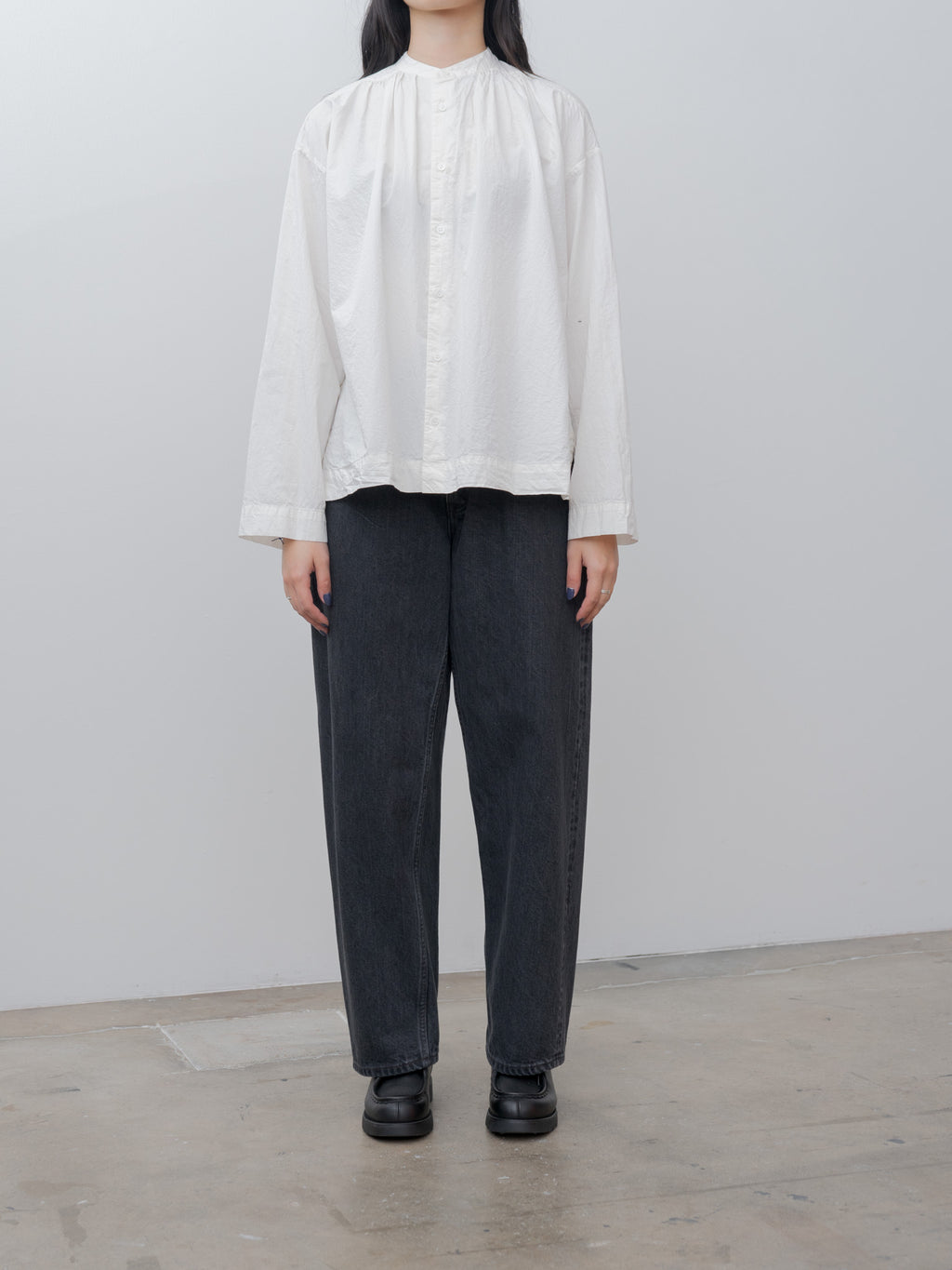 Namu Shop - Veritecoeur Shrink Gathered Shirt - White