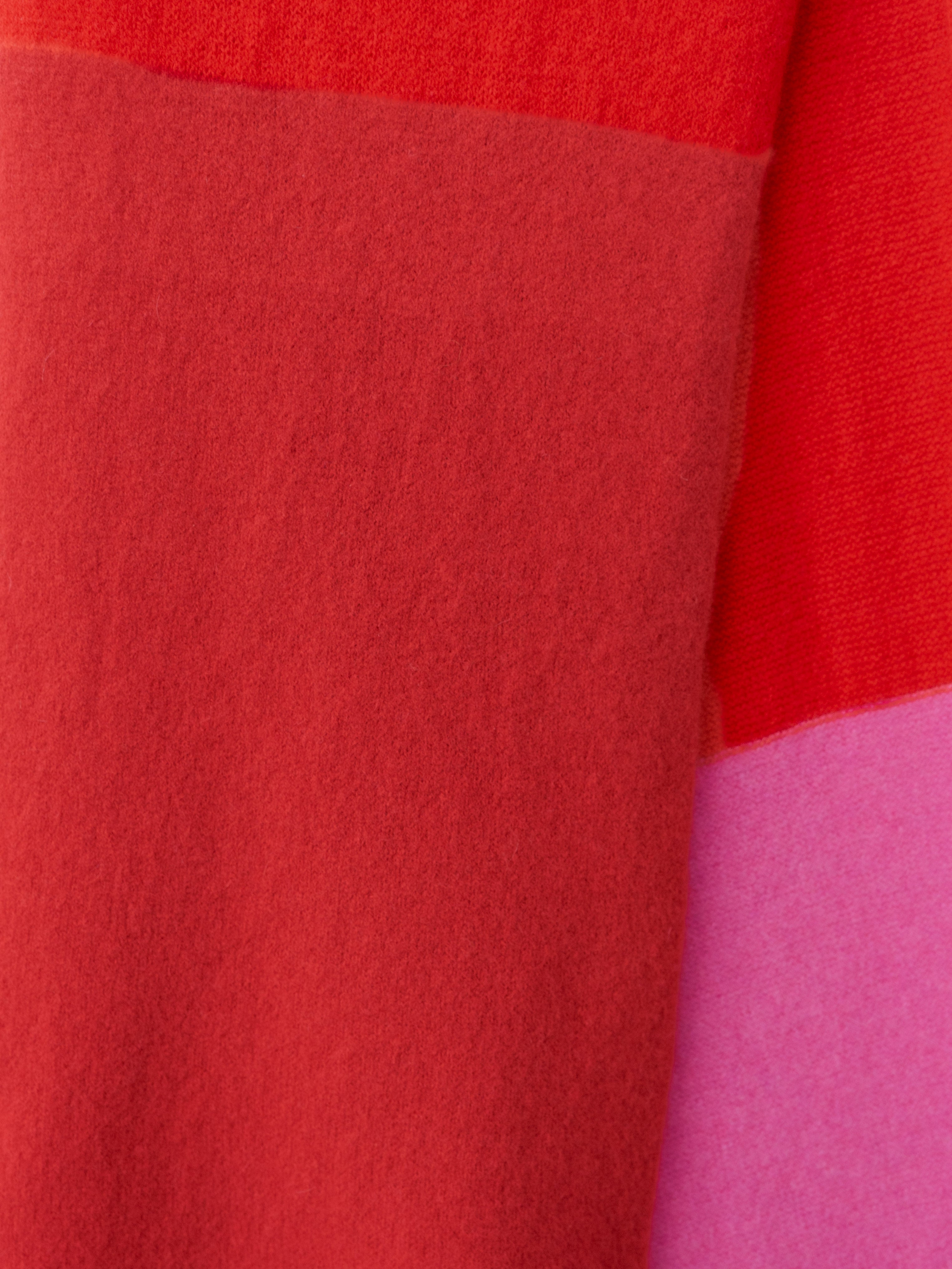 Namu Shop - Cecilie Telle Block Scarf - Red Pink