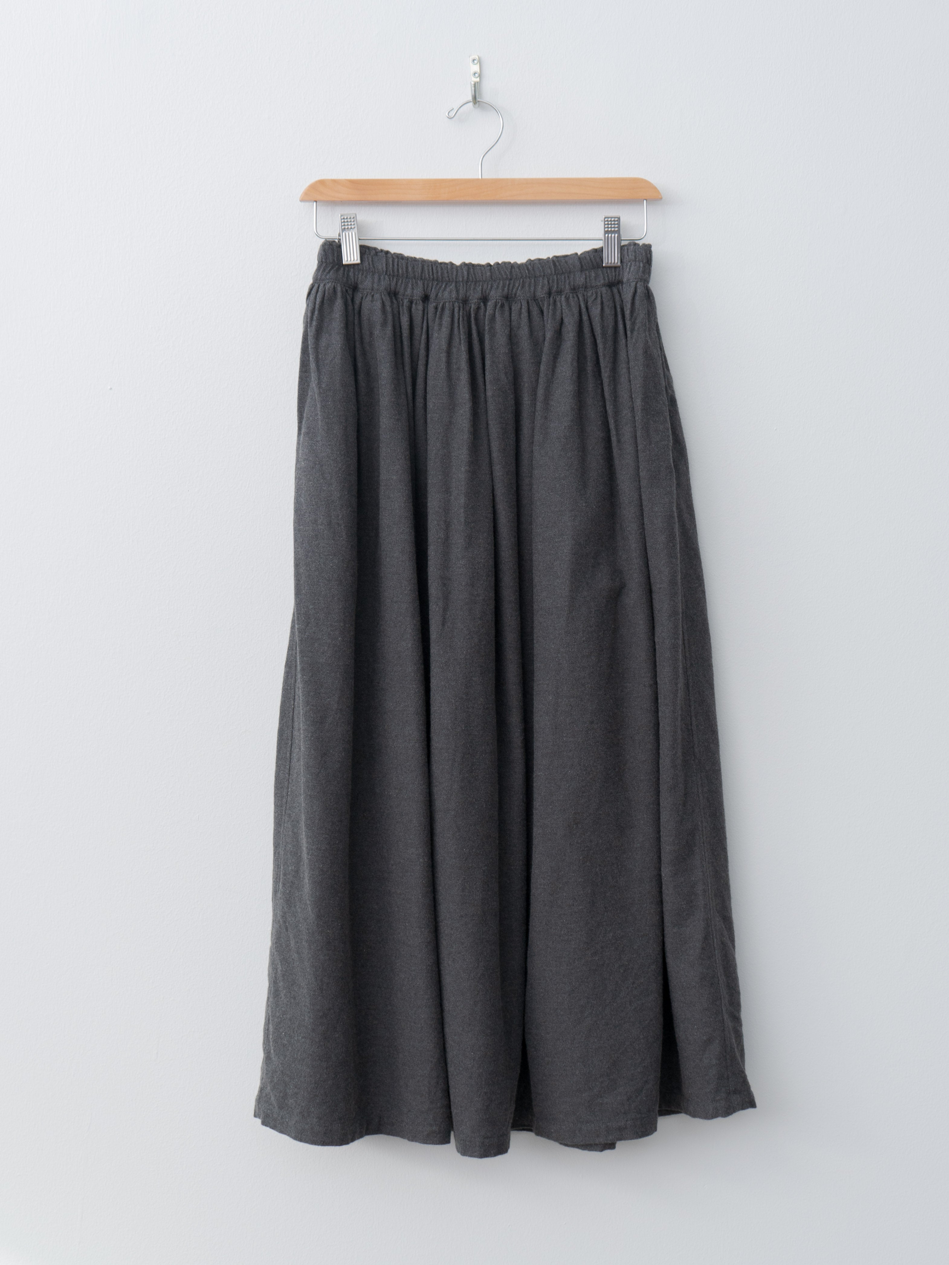 Namu Shop - Ichi Antiquites Cotton Yak Wool Skirt - Charcoal