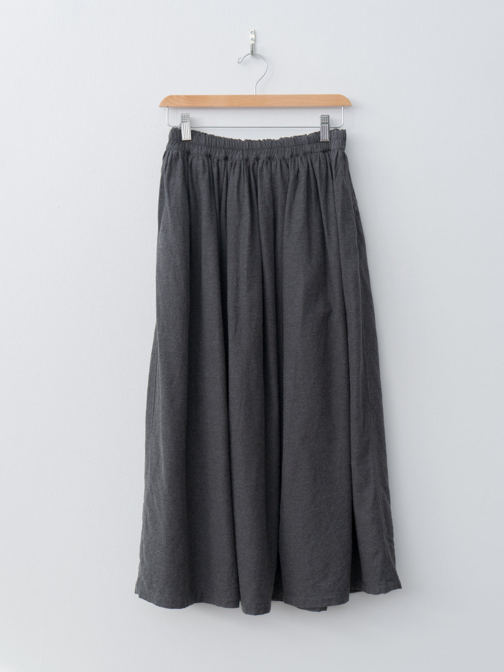 Namu Shop - Ichi Antiquites Cotton Yak Wool Skirt - Charcoal