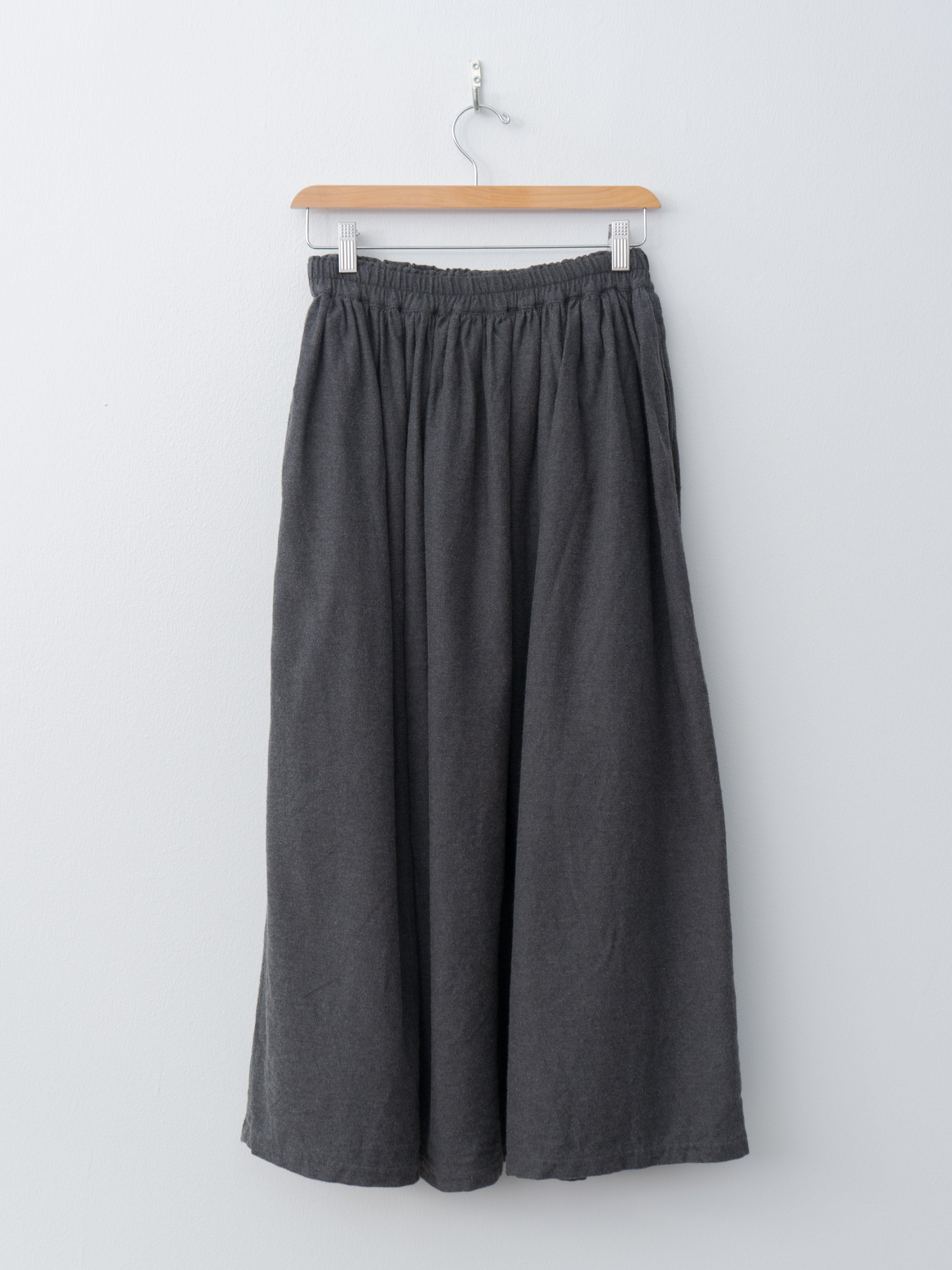 Namu Shop - Ichi Antiquites Cotton Yak Wool Skirt - Charcoal
