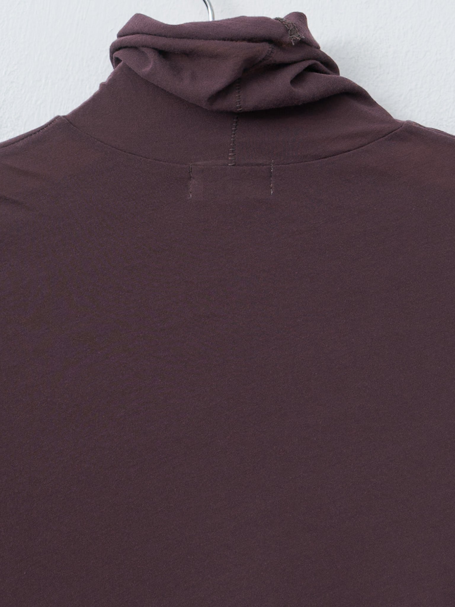 Namu Shop - Unfil High Twist Cotton Sheer Jersey Turtleneck Tee - Dark Brown