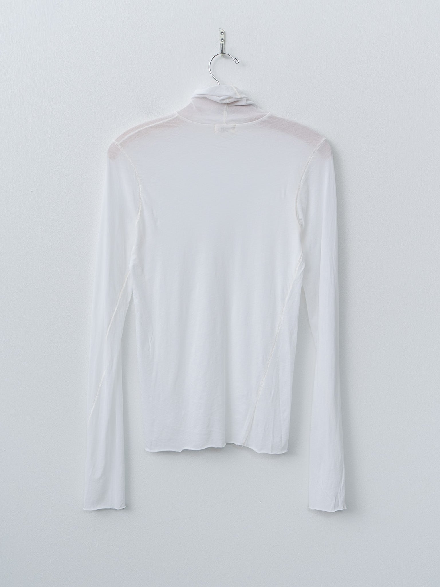 Namu Shop - Unfil High Twist Cotton Sheer Jersey Turtleneck Tee - Off White