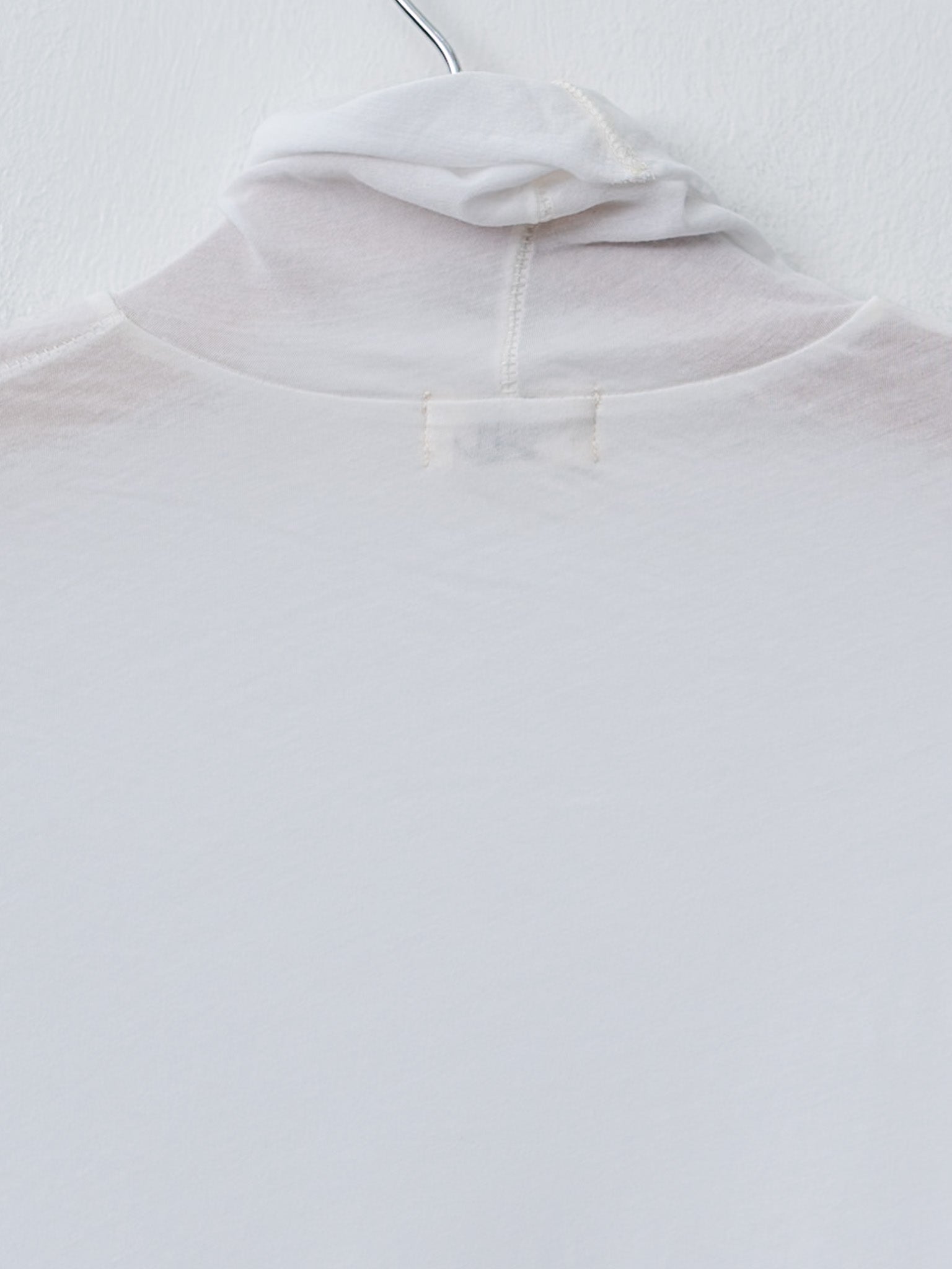 Namu Shop - Unfil High Twist Cotton Sheer Jersey Turtleneck Tee - Off White