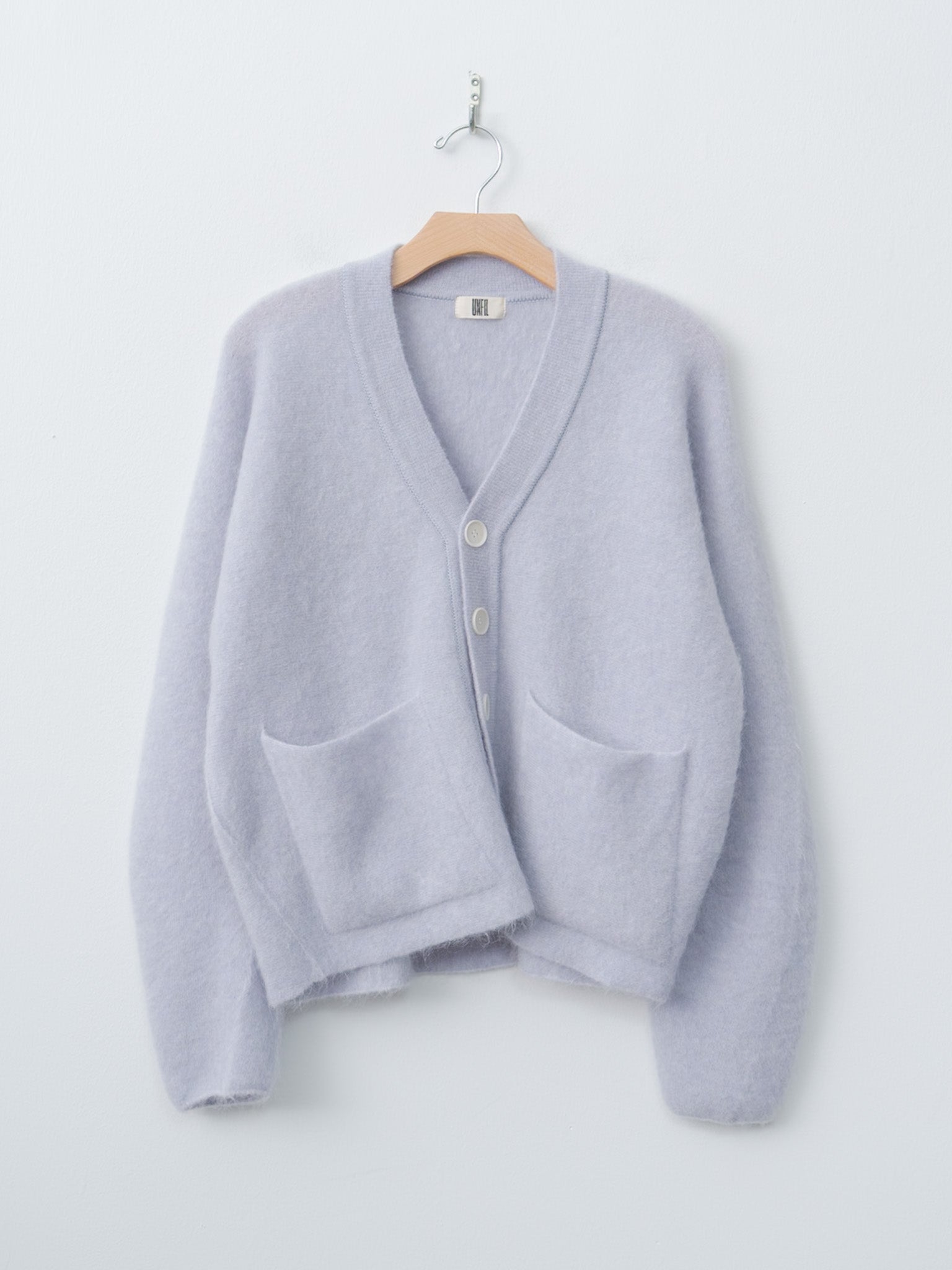 Namu Shop - Unfil Stretch Superkid Mohair Cardigan - Ice Blue