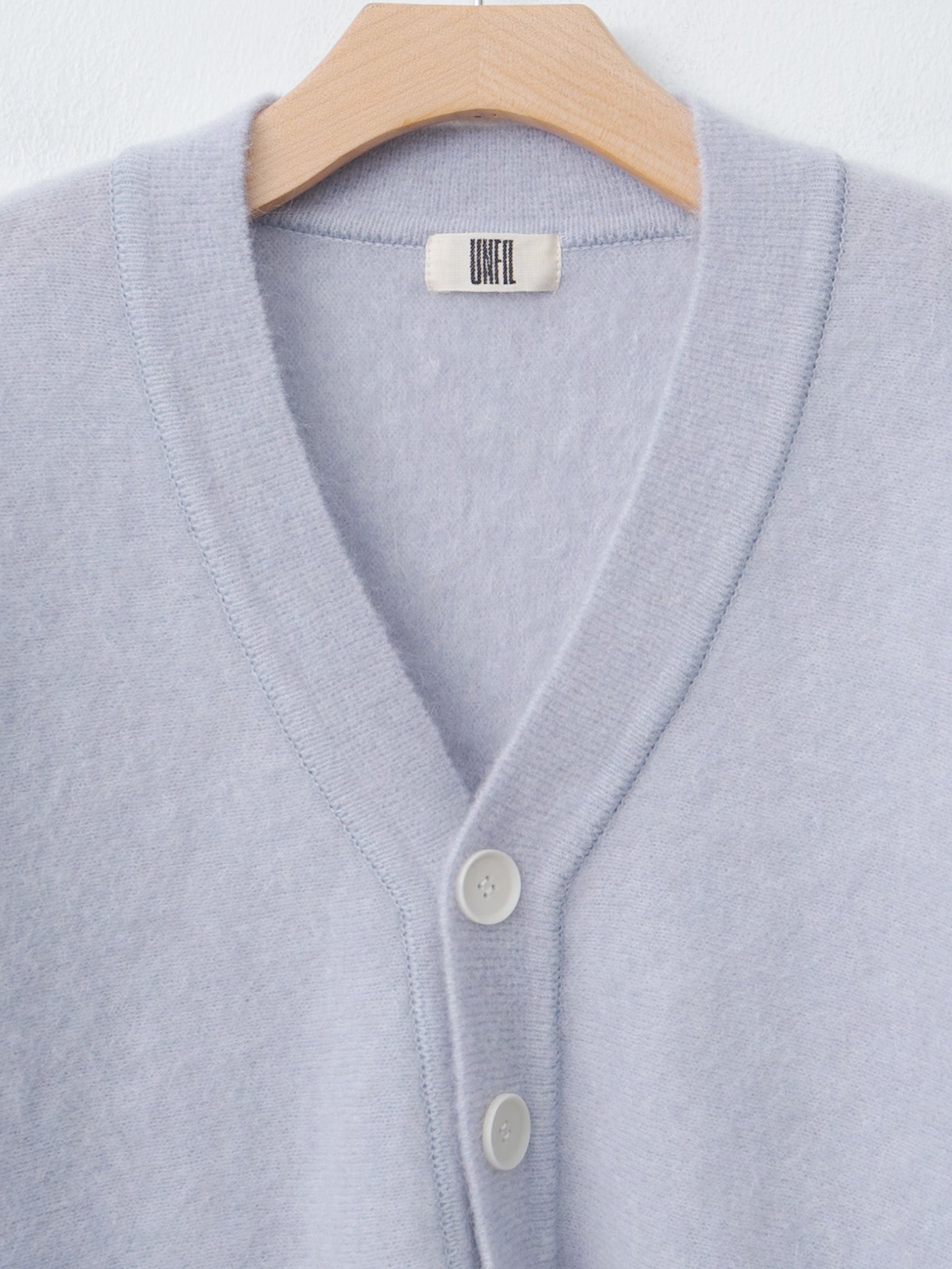 Namu Shop - Unfil Stretch Superkid Mohair Cardigan - Ice Blue