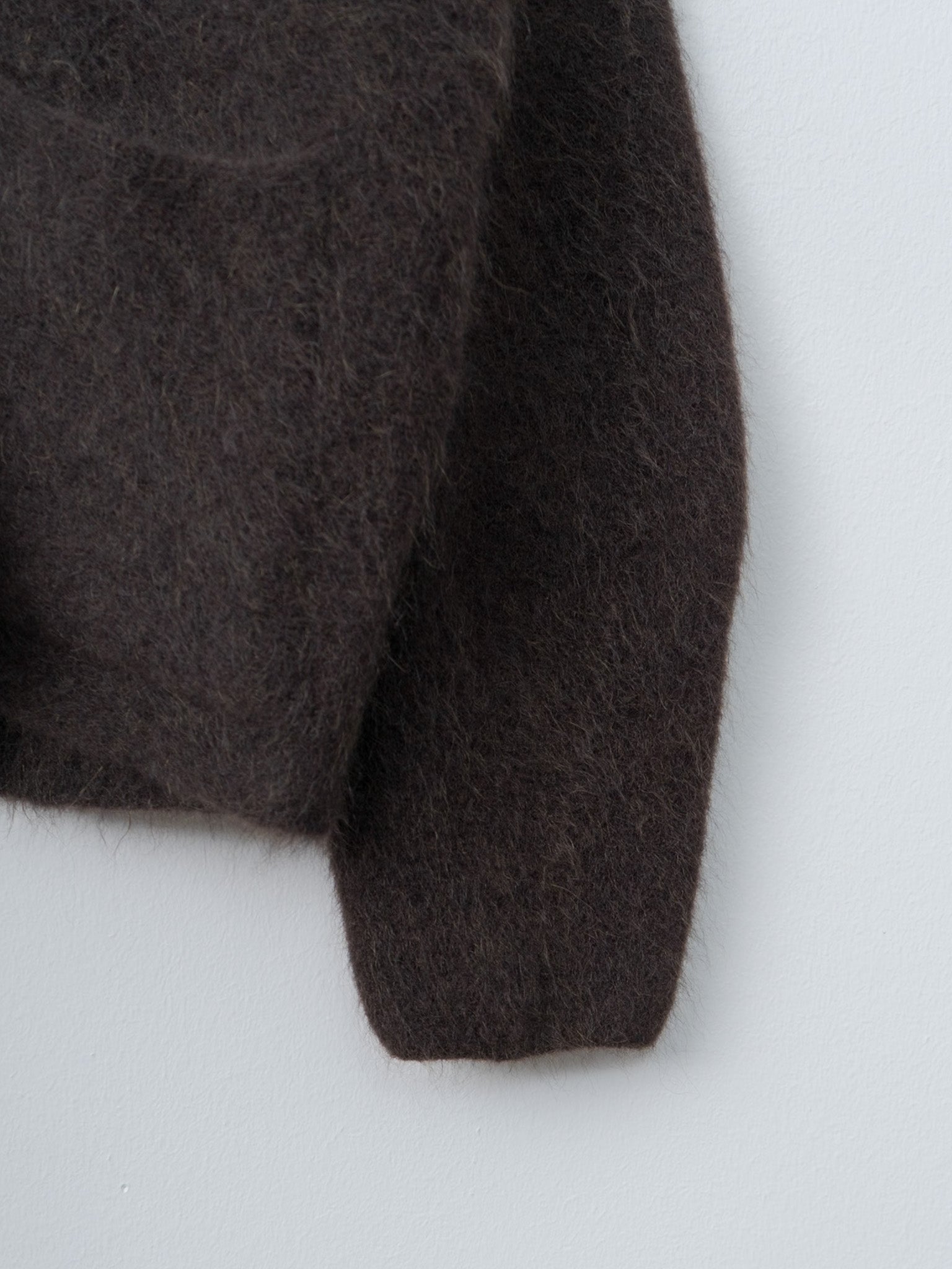 Namu Shop - Unfil Stretch Superkid Mohair Cardigan - Dark Brown