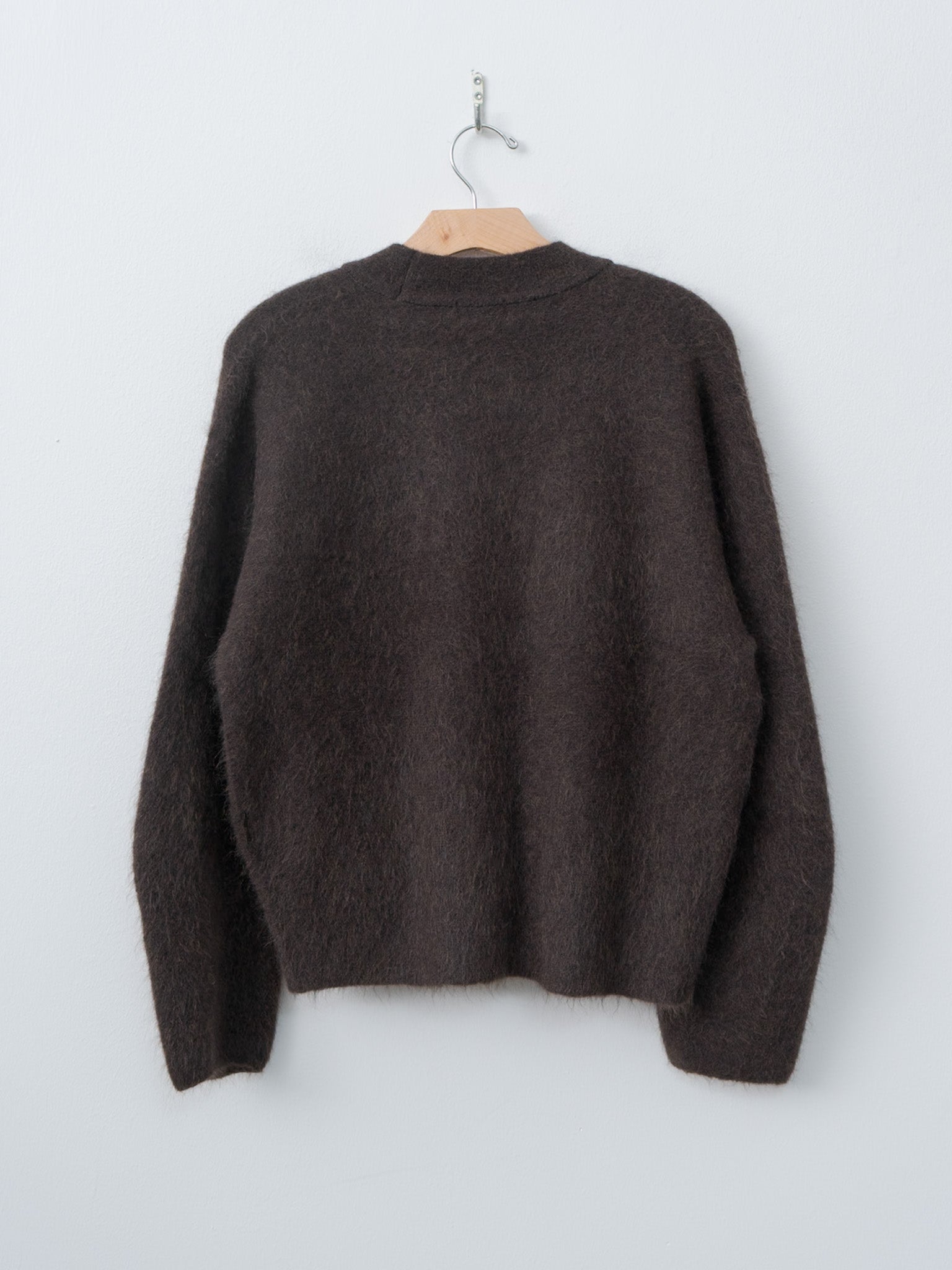 Namu Shop - Unfil Stretch Superkid Mohair Cardigan - Dark Brown