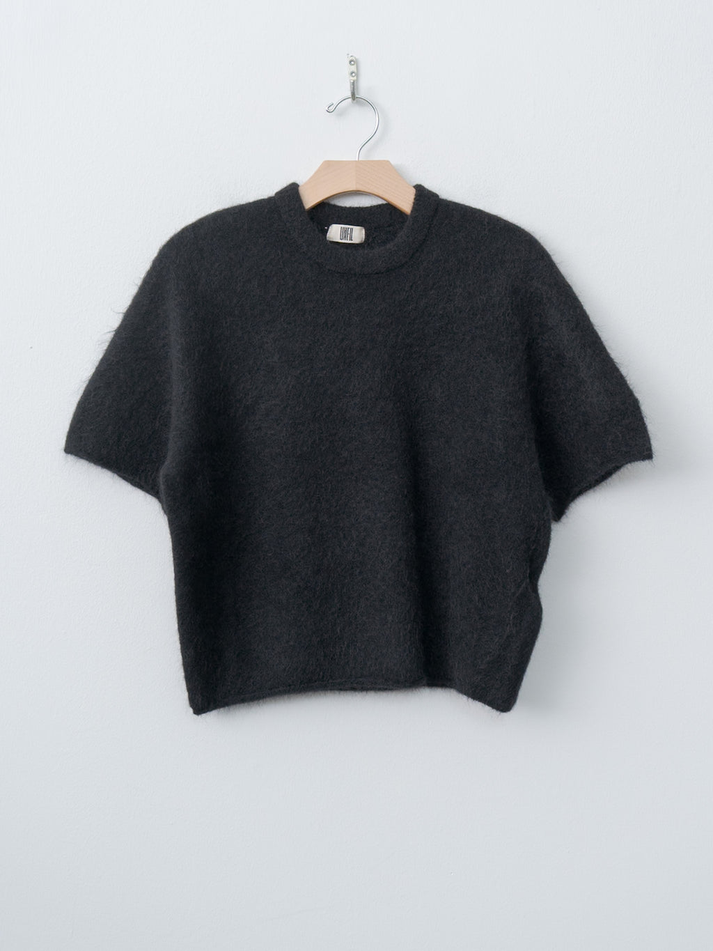 Namu Shop - Unfil Stretch Superkid Mohair Short-Sleeve P/O - Black