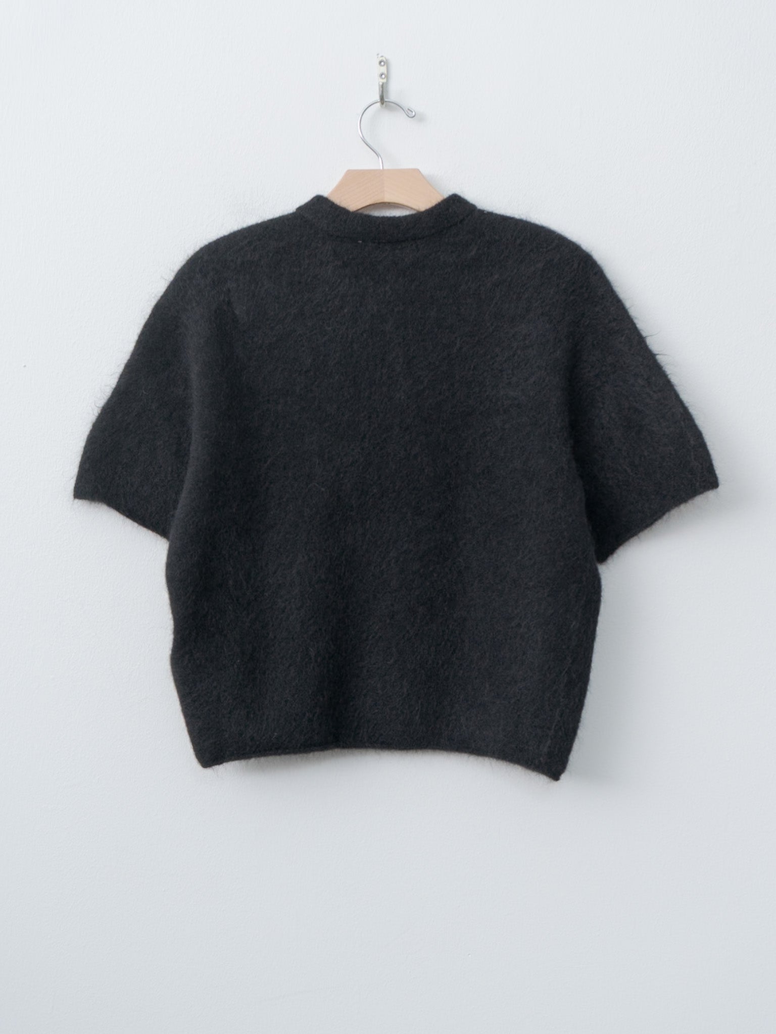 Namu Shop - Unfil Stretch Superkid Mohair Short-Sleeve P/O - Black