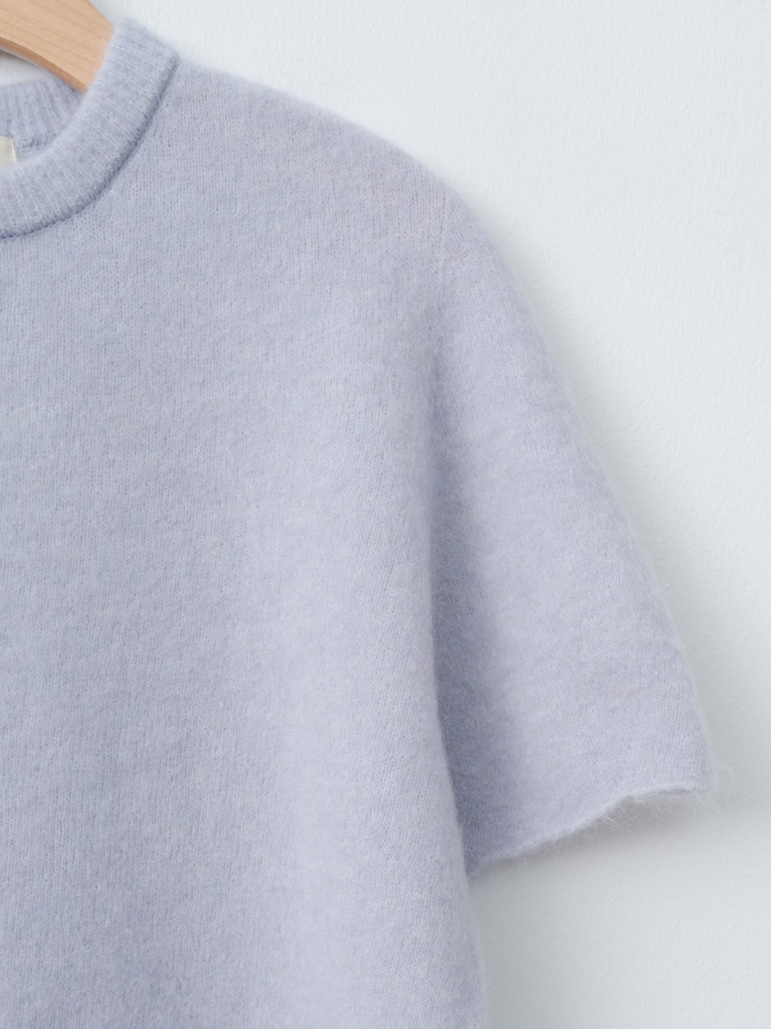 Namu Shop - Unfil Stretch Superkid Mohair Short-Sleeve P/O - Ice Blue