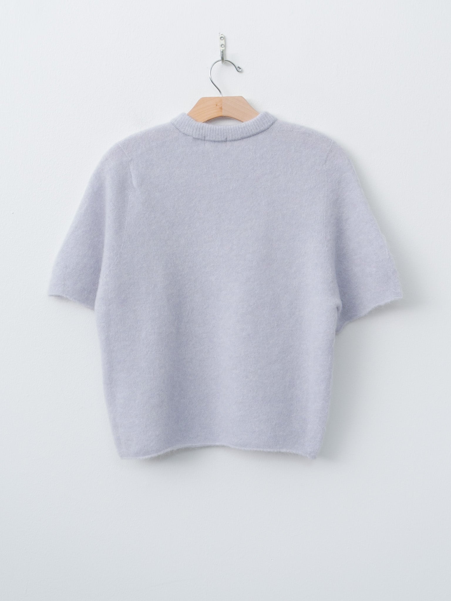 Namu Shop - Unfil Stretch Superkid Mohair Short-Sleeve P/O - Ice Blue