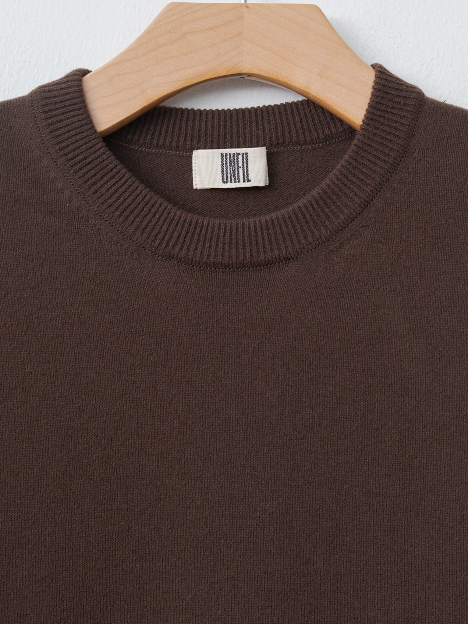Namu Shop - Unfil Brushed Silk Cotton Short-Sleeve Gathered P/O - Dark Brown