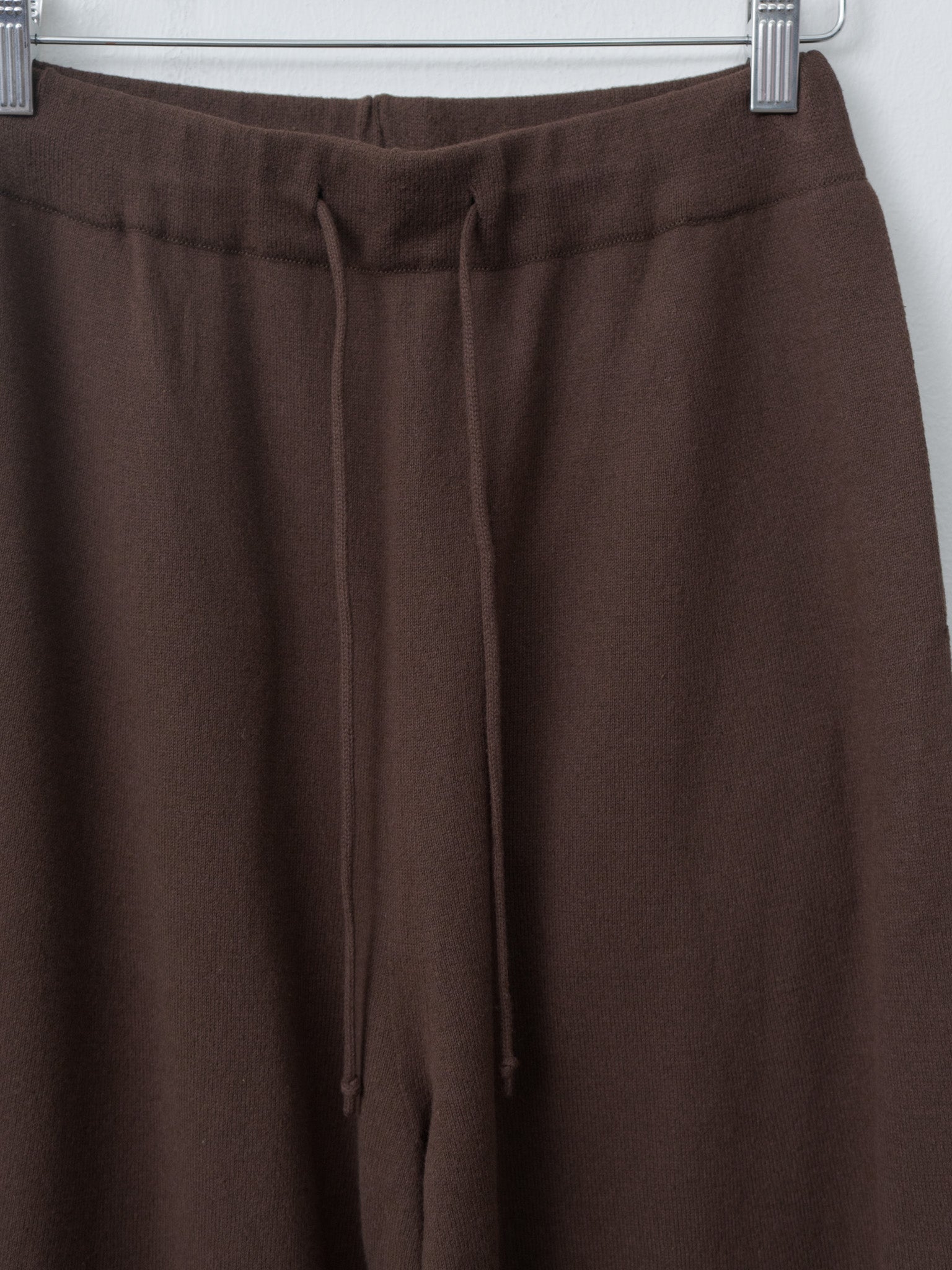 Namu Shop - Unfil Brushed Silk Cotton Wide Straight Pants - Dark Brown
