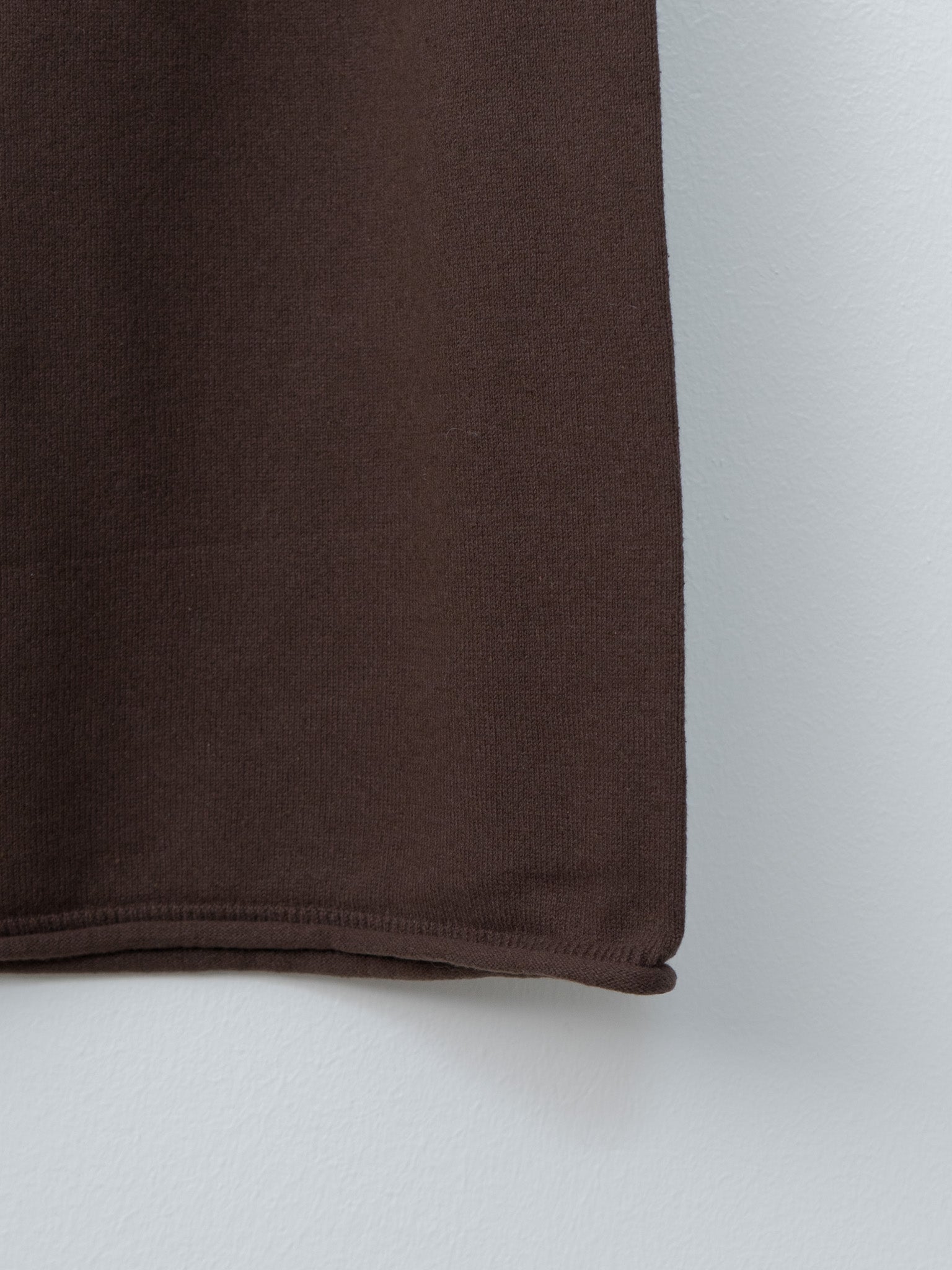 Namu Shop - Unfil Brushed Silk Cotton Wide Straight Pants - Dark Brown