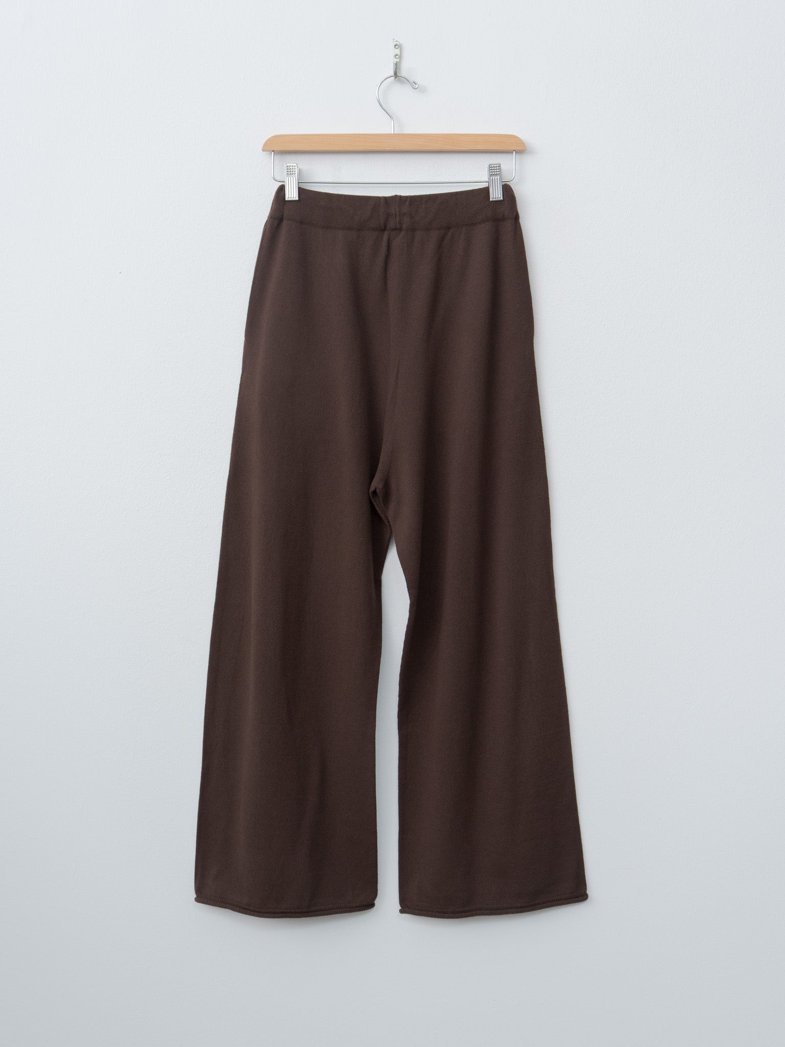 Namu Shop - Unfil Brushed Silk Cotton Wide Straight Pants - Dark Brown