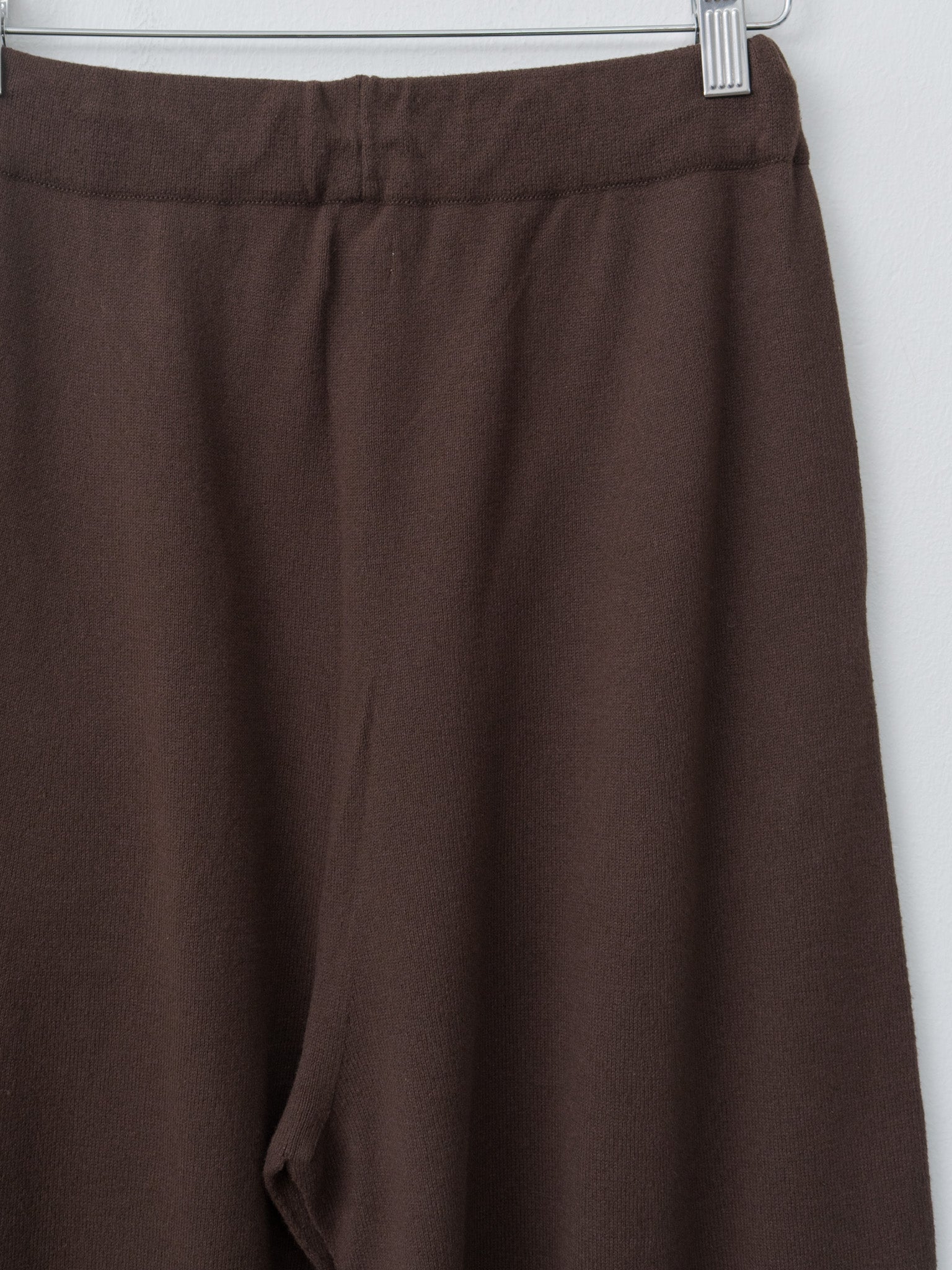 Namu Shop - Unfil Brushed Silk Cotton Wide Straight Pants - Dark Brown