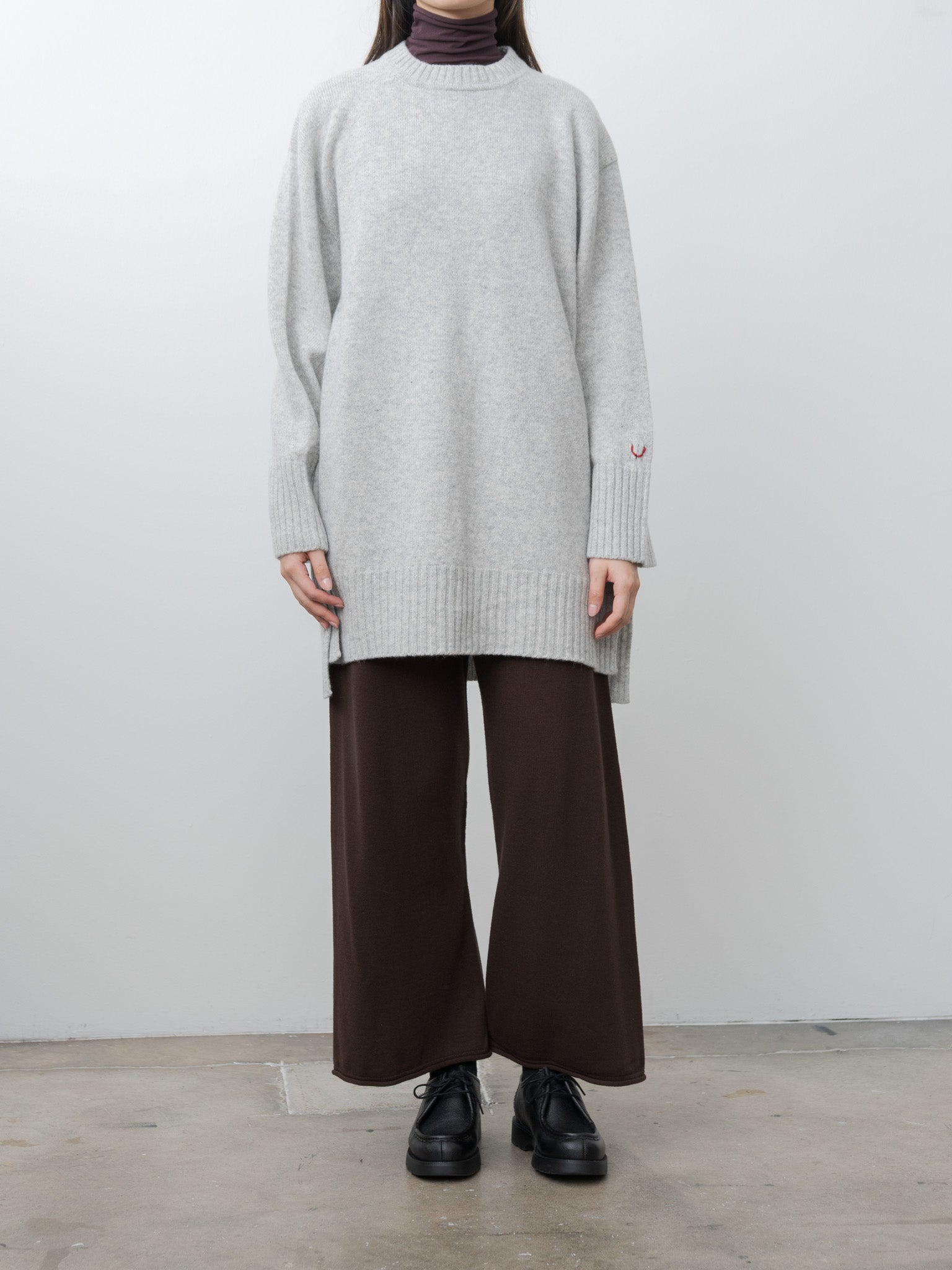 Namu Shop - Unfil Fine Lambswool Oversized P/O - Light Gray
