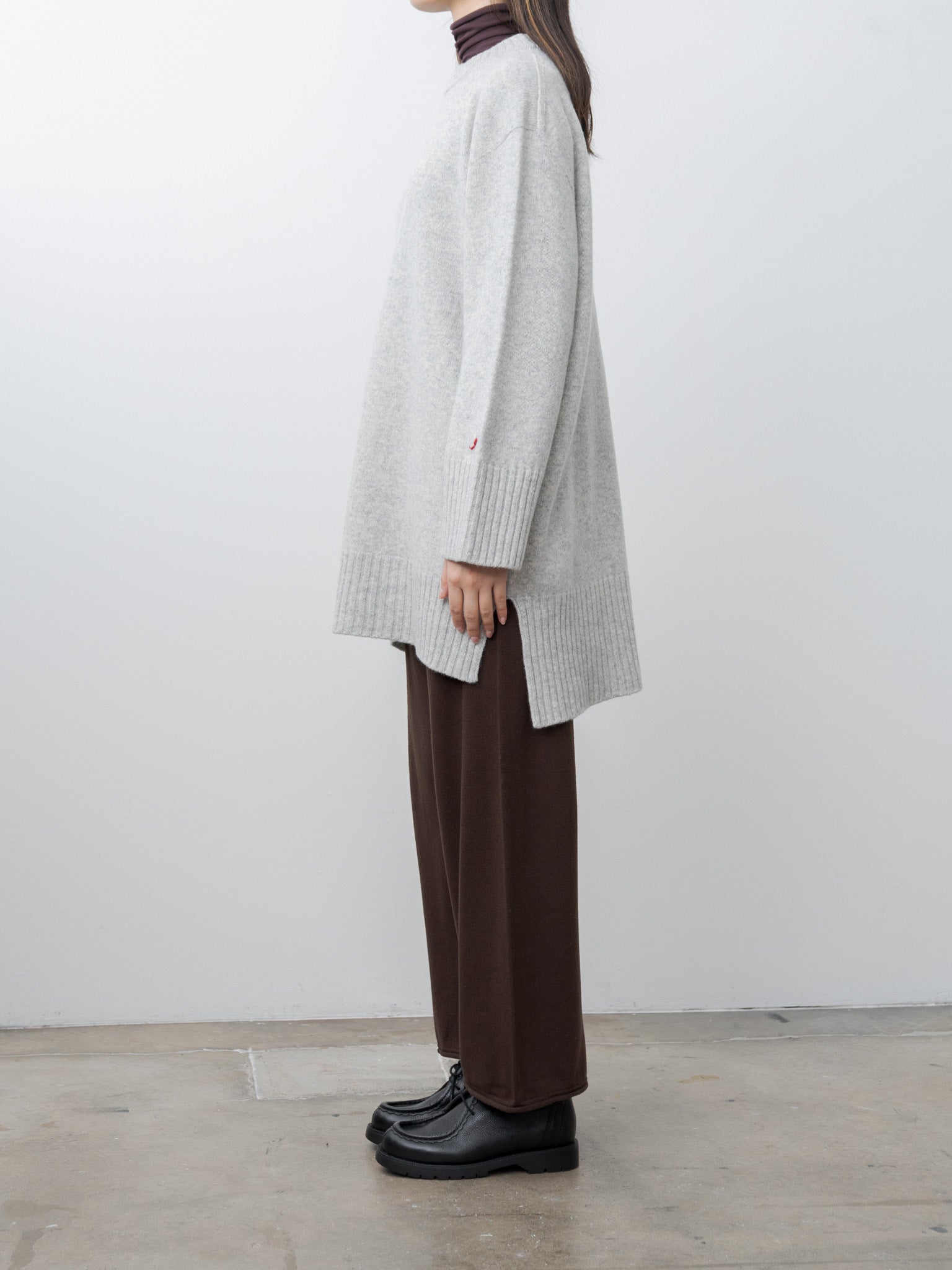 Namu Shop - Unfil Fine Lambswool Oversized P/O - Light Gray
