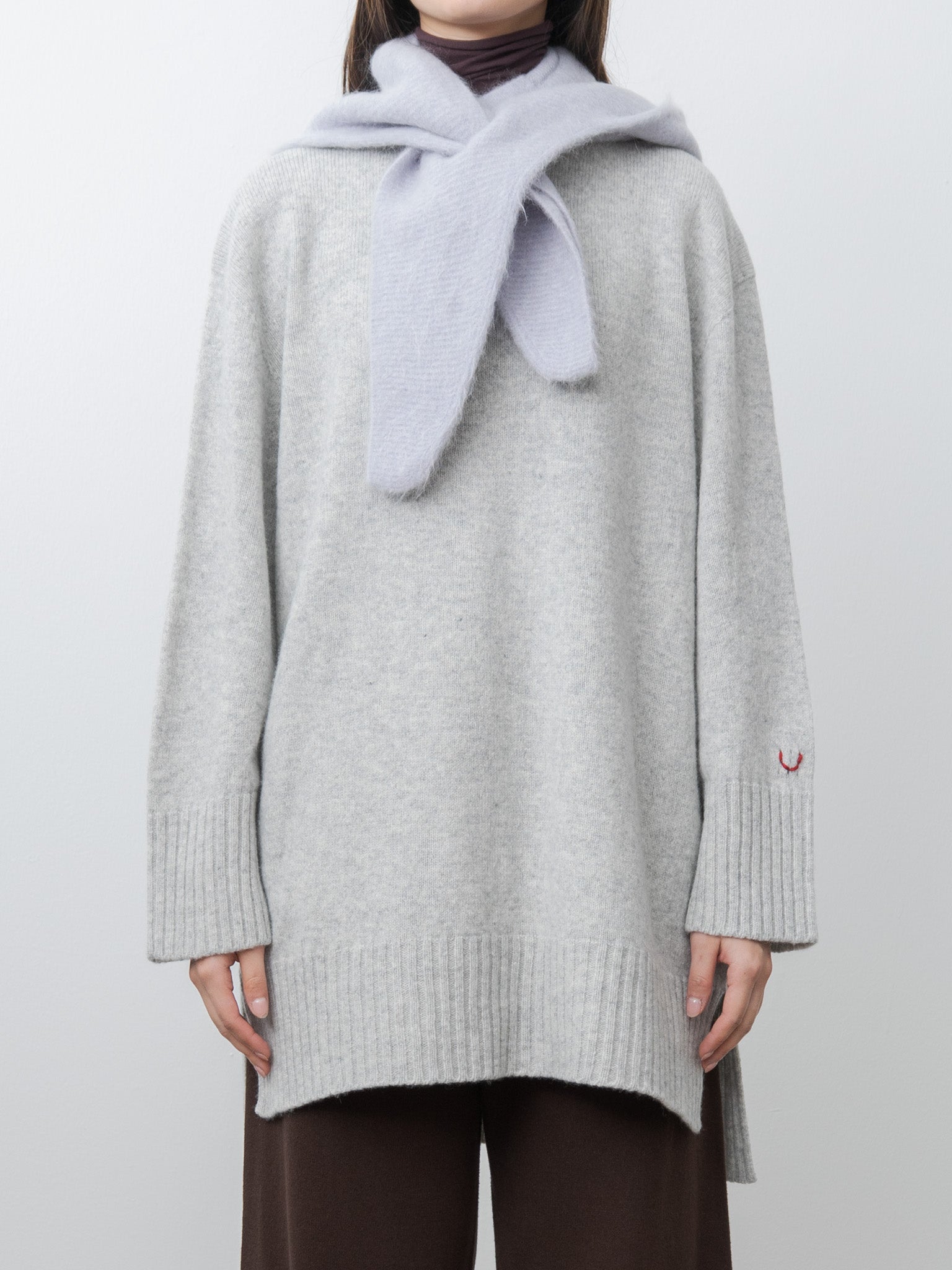 Namu Shop - Unfil Stretch Superkid Mohair Hooded Stole - Ice Blue, Dark Brown, Black