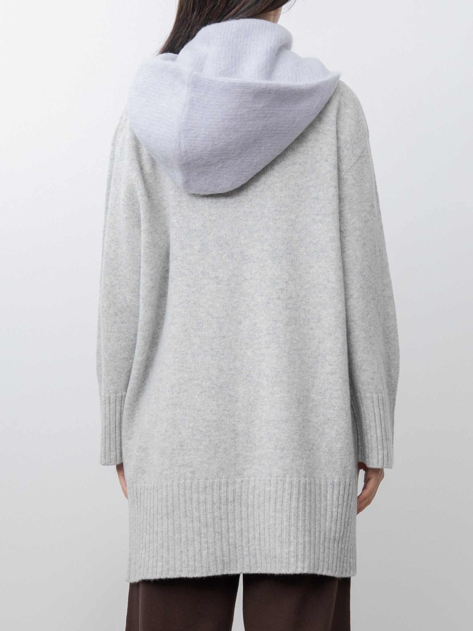 Namu Shop - Unfil Stretch Superkid Mohair Hooded Stole - Ice Blue, Dark Brown, Black