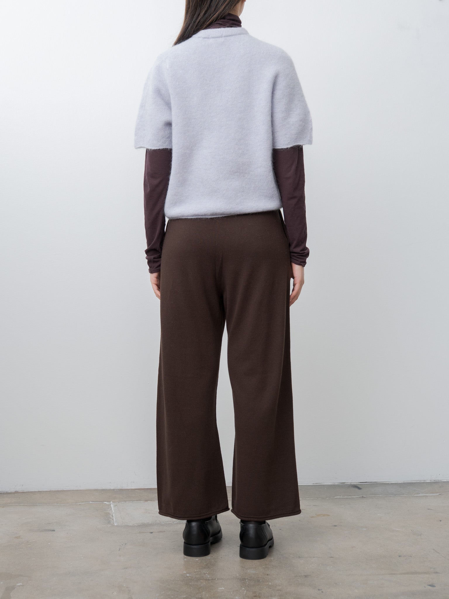 Namu Shop - Unfil High Twist Cotton Sheer Jersey Turtleneck Tee - Dark Brown