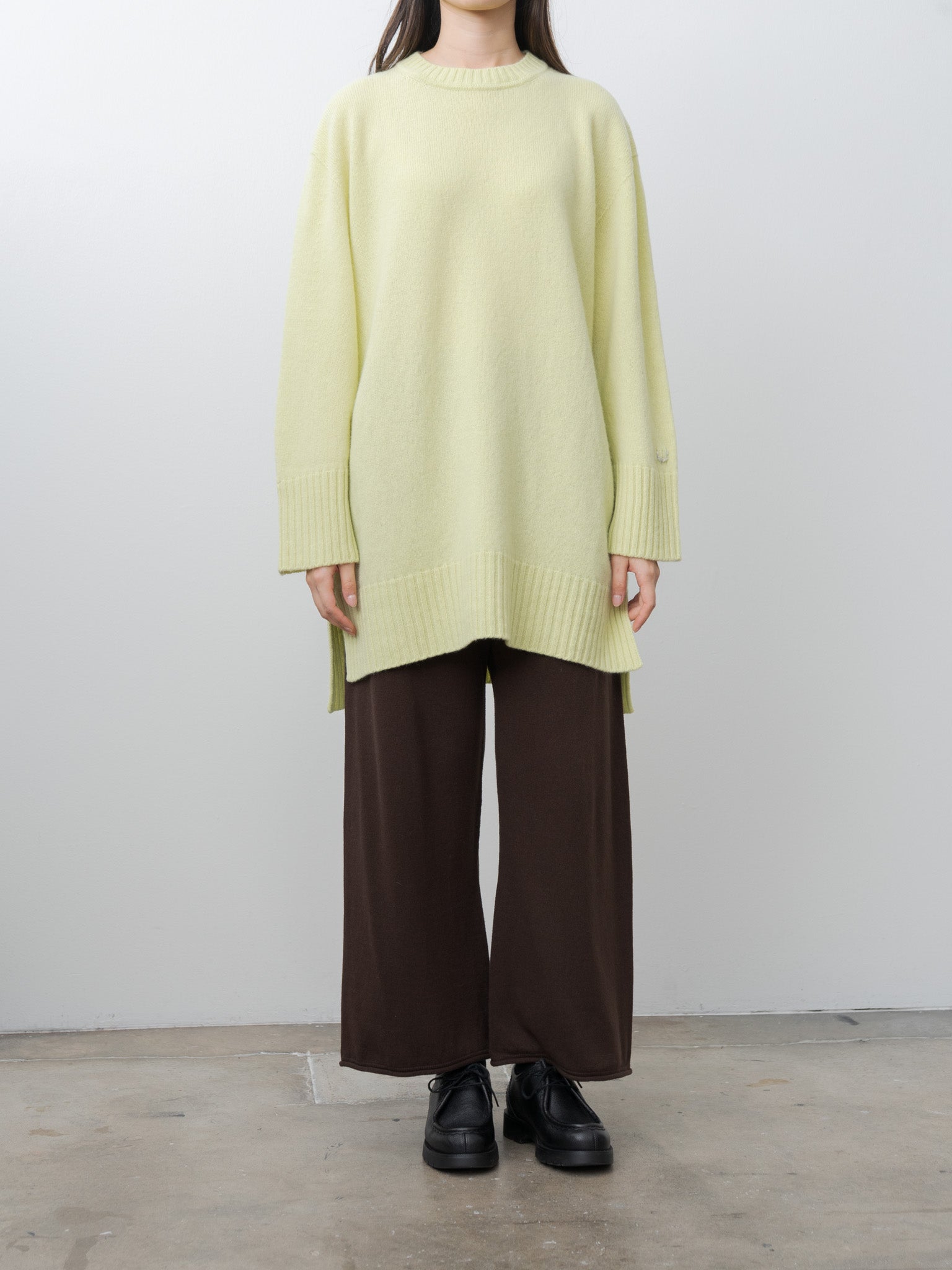 Namu Shop - Unfil Fine Lambswool Oversized P/O - Lime Yellow