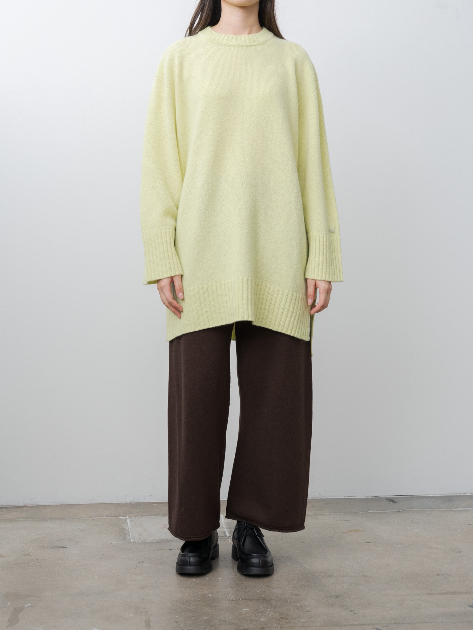 Namu Shop - Unfil Fine Lambswool Oversized P/O - Lime Yellow
