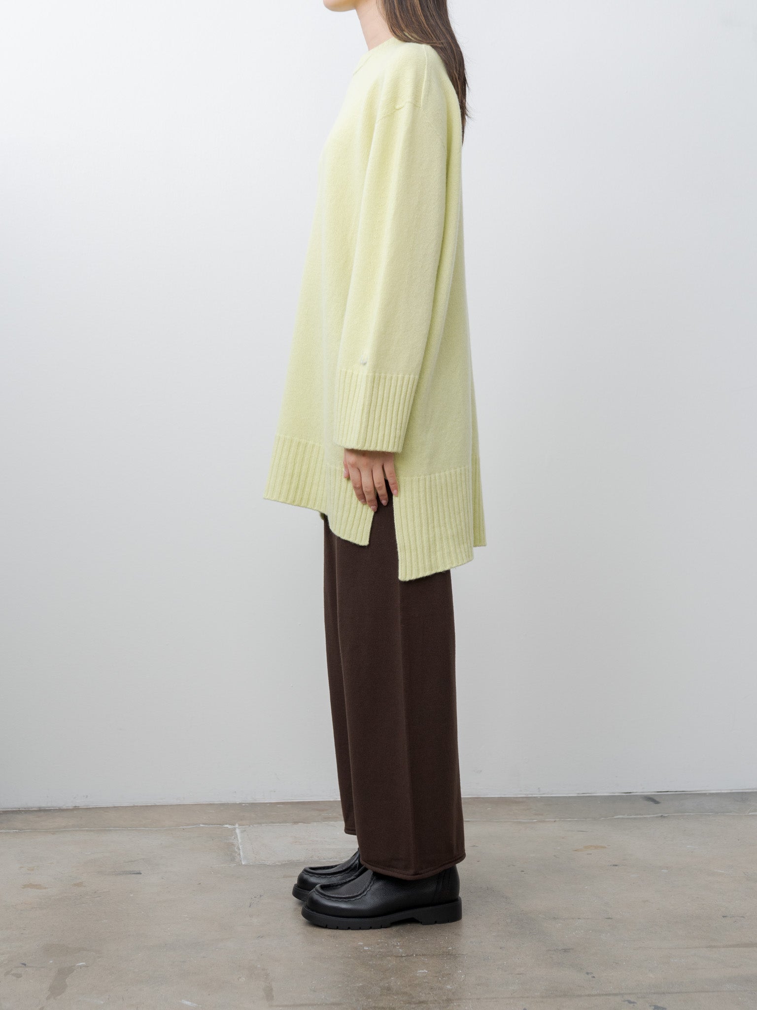 Namu Shop - Unfil Fine Lambswool Oversized P/O - Lime Yellow