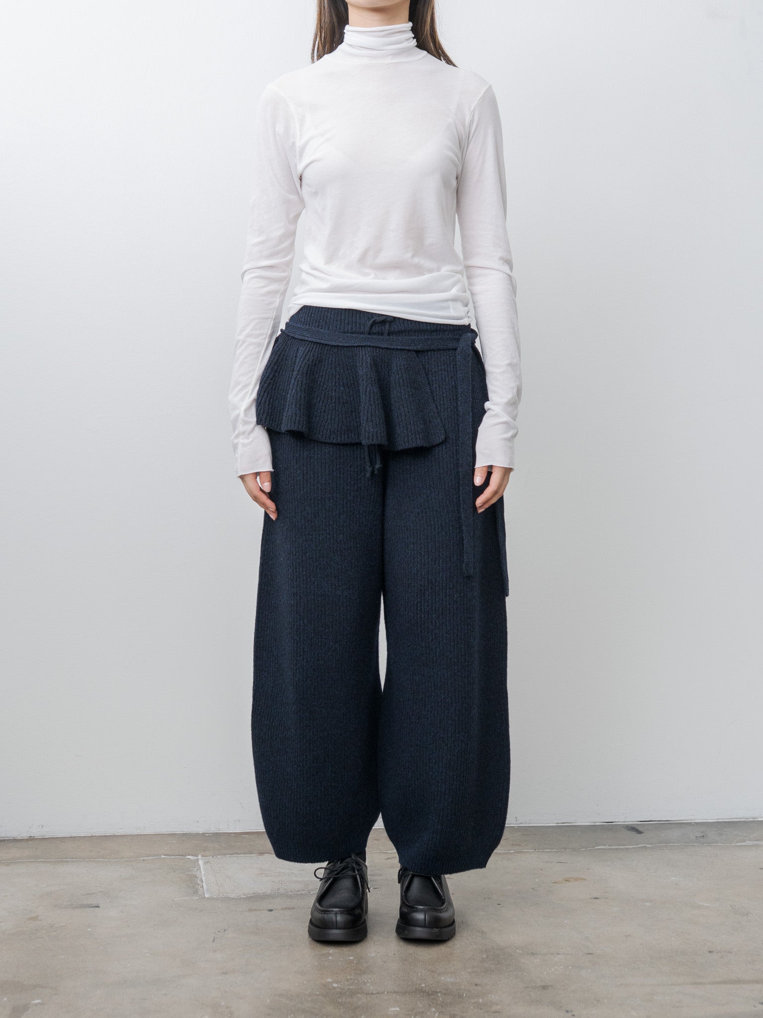 Namu Shop - Unfil High Twist Cotton Sheer Jersey Turtleneck Tee - Off White