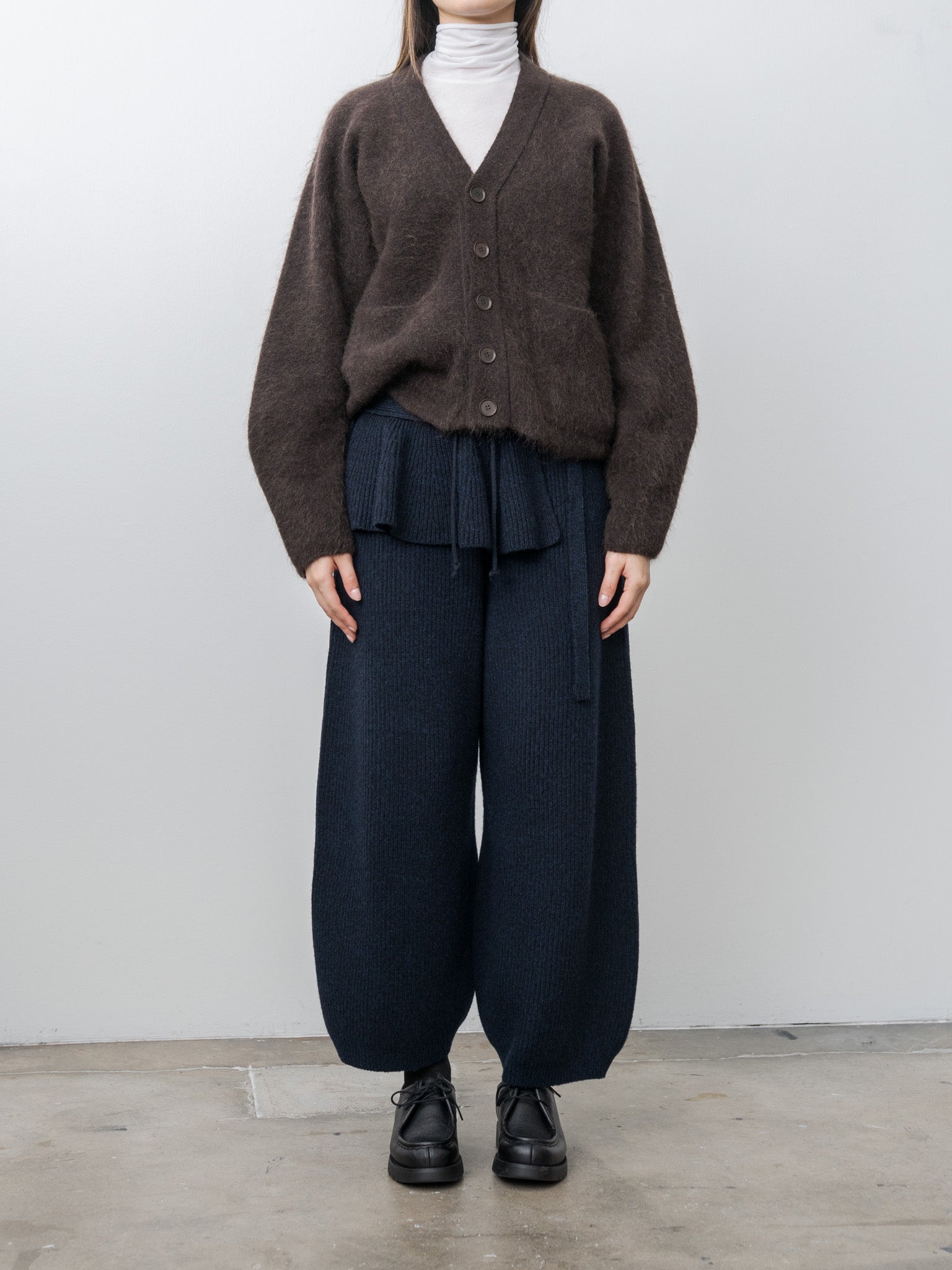Namu Shop - Unfil Stretch Superkid Mohair Cardigan - Dark Brown