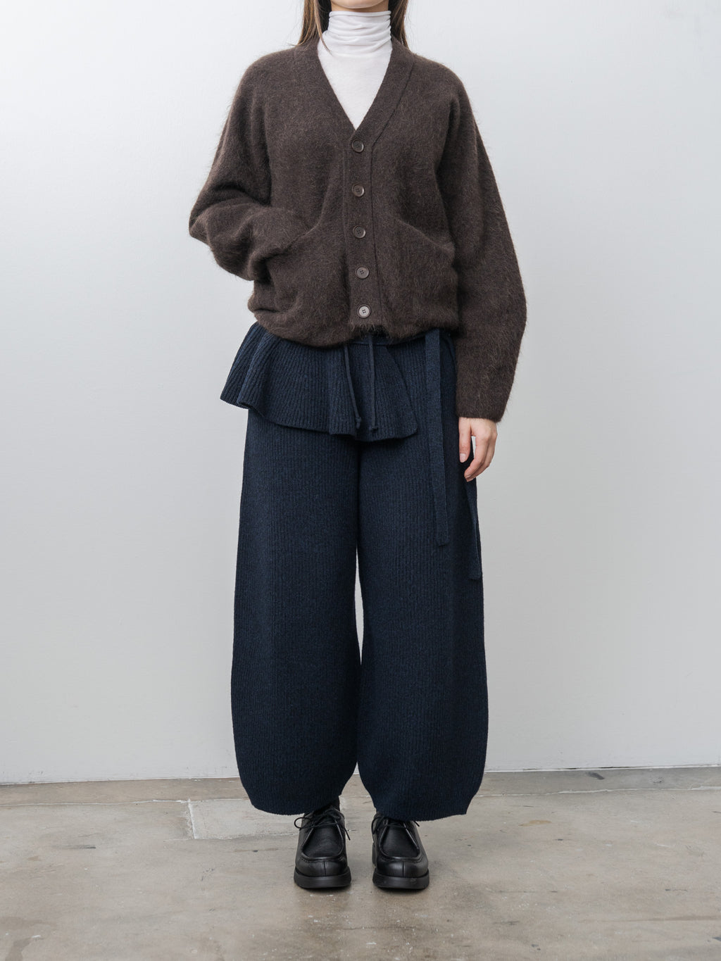 Namu Shop - Unfil Stretch Superkid Mohair Cardigan - Dark Brown