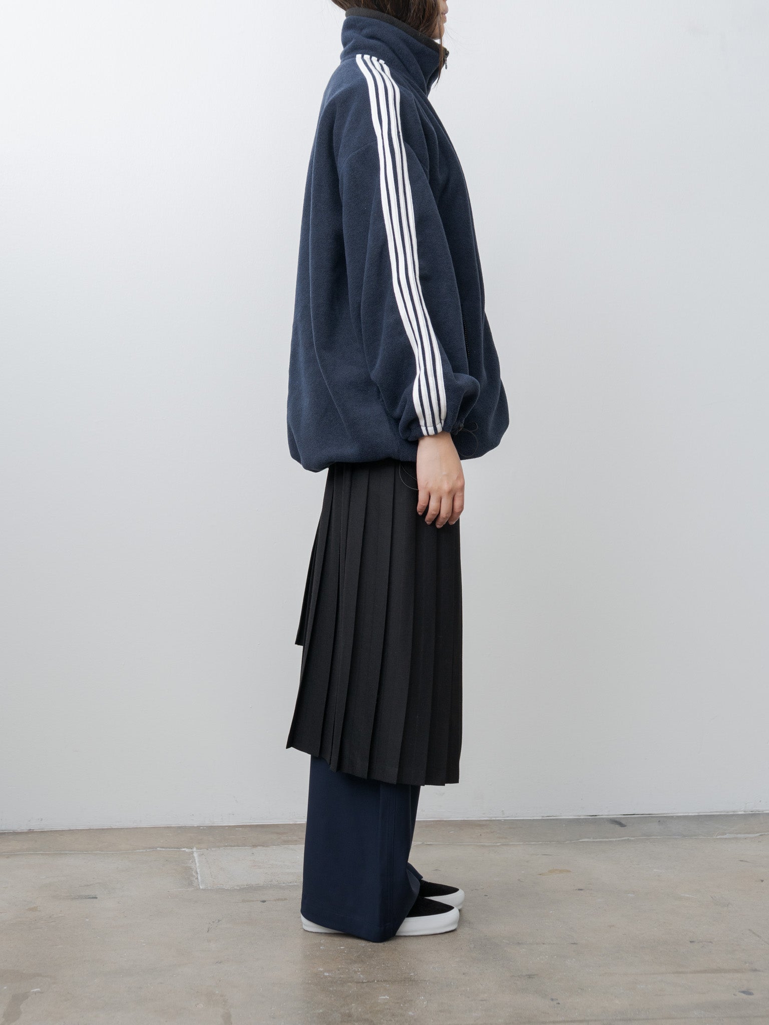 Namu Shop - Inscrire Fleece Loose Fit Track Jacket - Navy