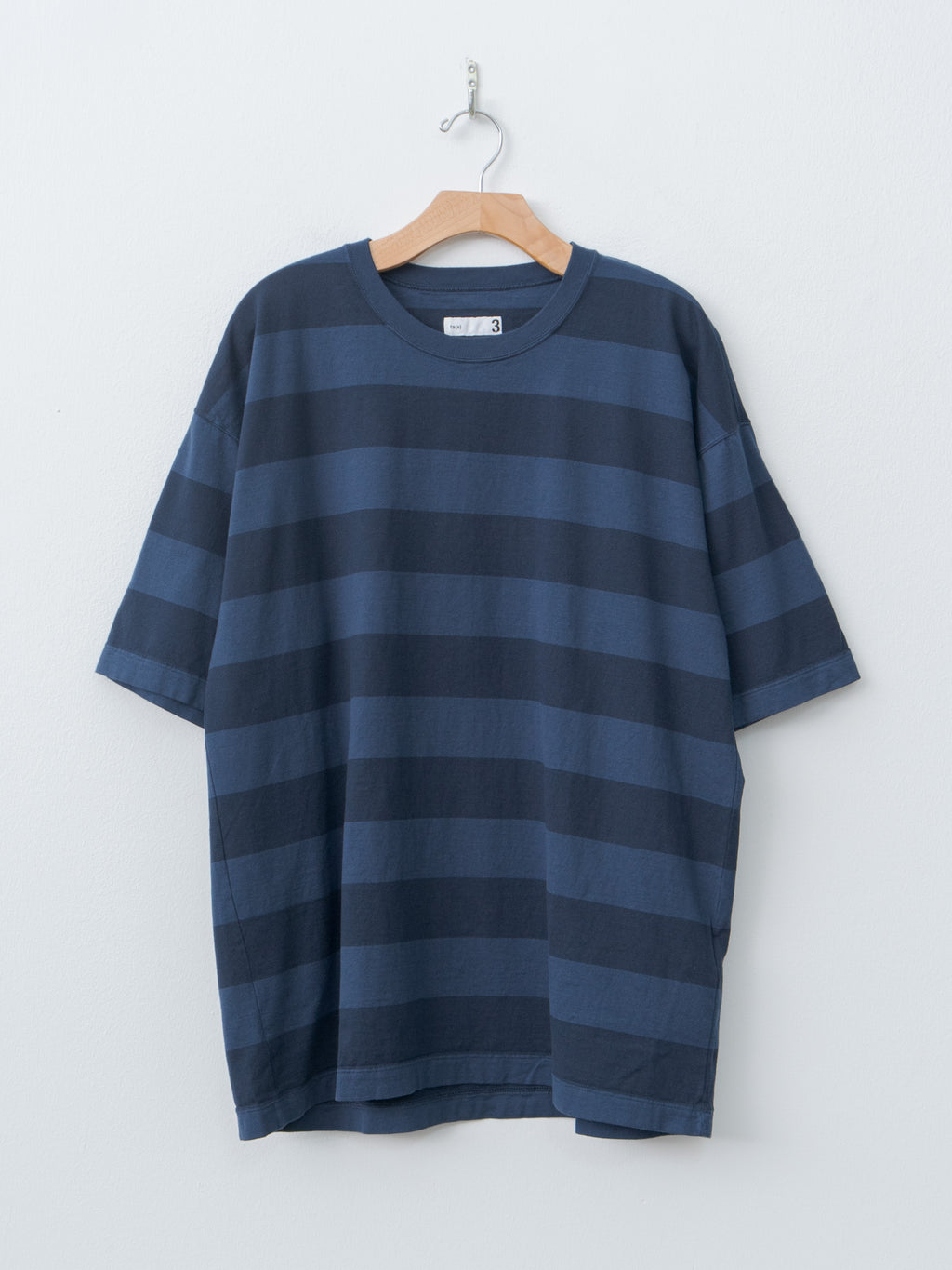 Namu Shop - ts(s) Garment Dye Stripe Baggy T-Shirt - Navy