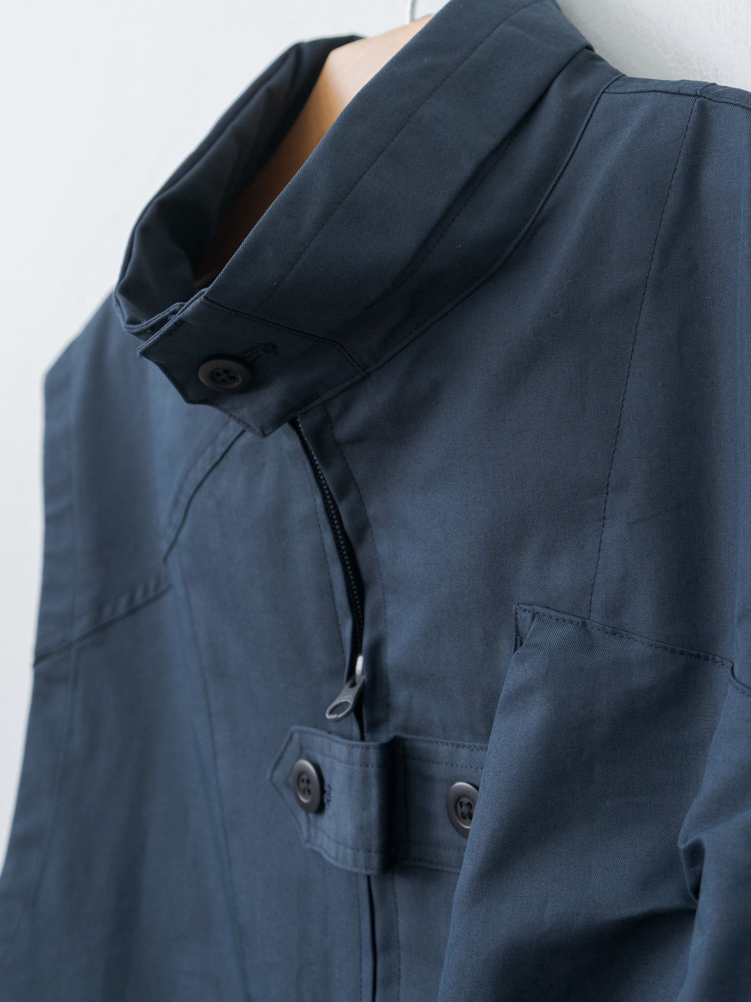 Namu Shop - ts(s) Cotton Poly Hollow Yarn Light Gabardine Messenger Vest - Navy