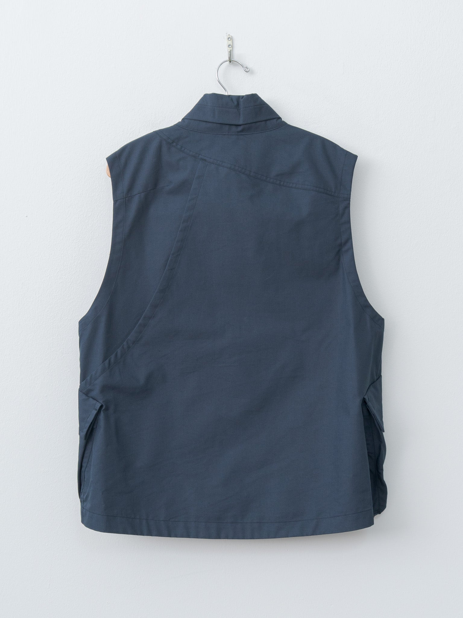 Namu Shop - ts(s) Cotton Poly Hollow Yarn Light Gabardine Messenger Vest - Navy