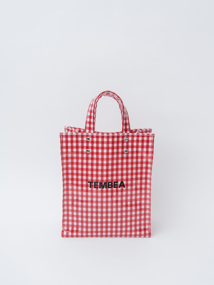 Namu Shop - Tembea Paper Tote Small - Gingham Red