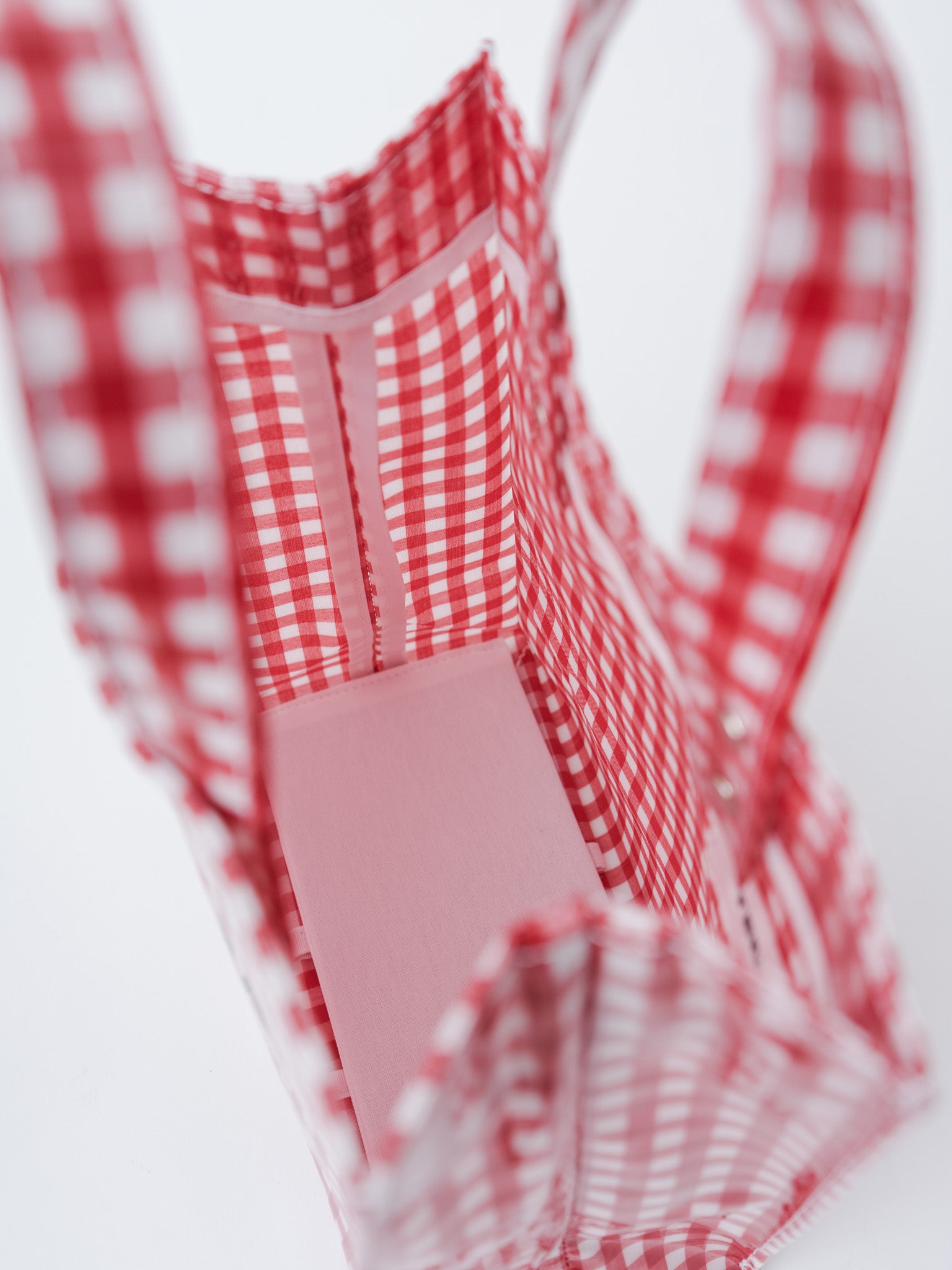 Namu Shop - Tembea Paper Tote Small - Gingham Red
