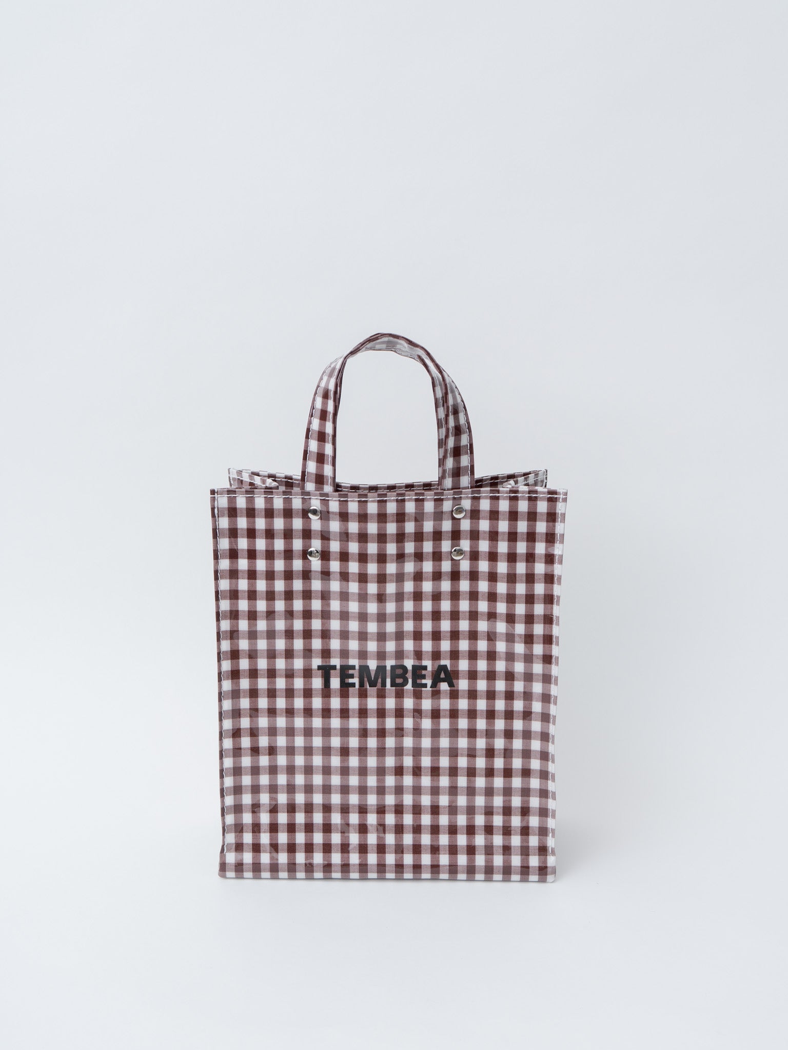 Namu Shop - Tembea Paper Tote Small - Gingham Brown